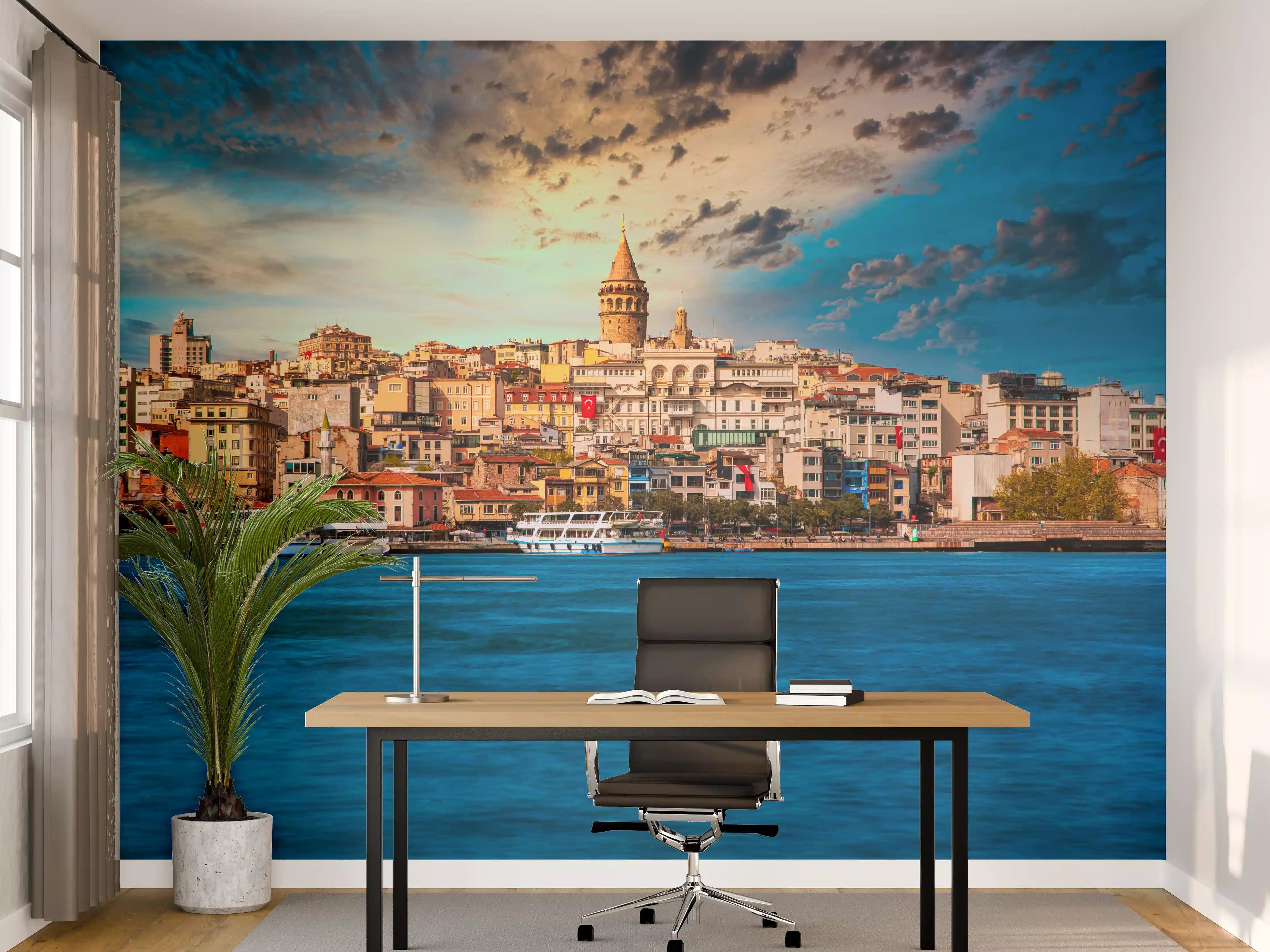 Büro Wandgestaltung - Ausblick auf Galata vom Wasser