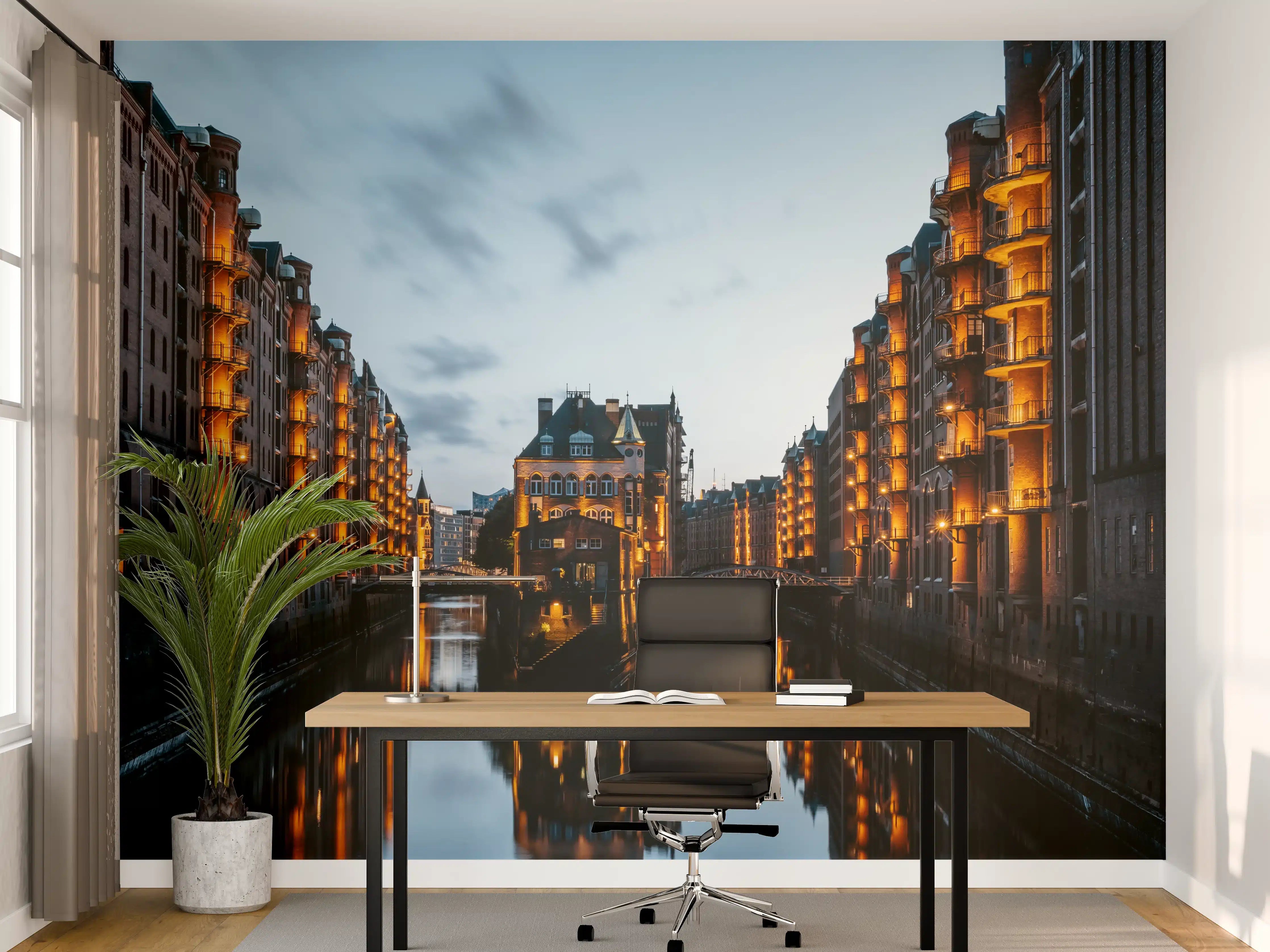 Büro Wandgestaltung - Ausblick von der Poggenmühlenbrücke - Hamburg