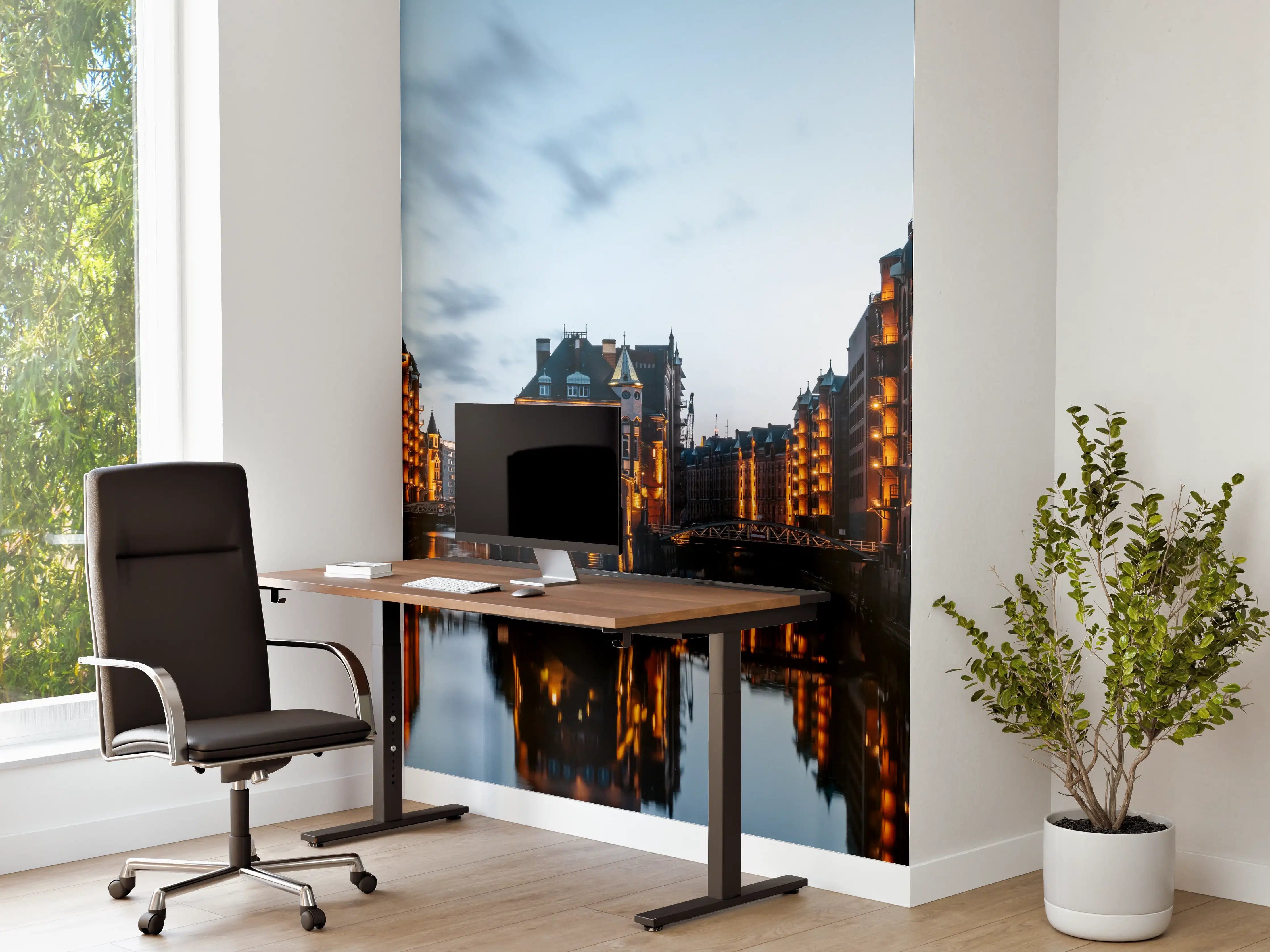 Büro Wandgestaltung - Ausblick von der Poggenmühlenbrücke - Hamburg