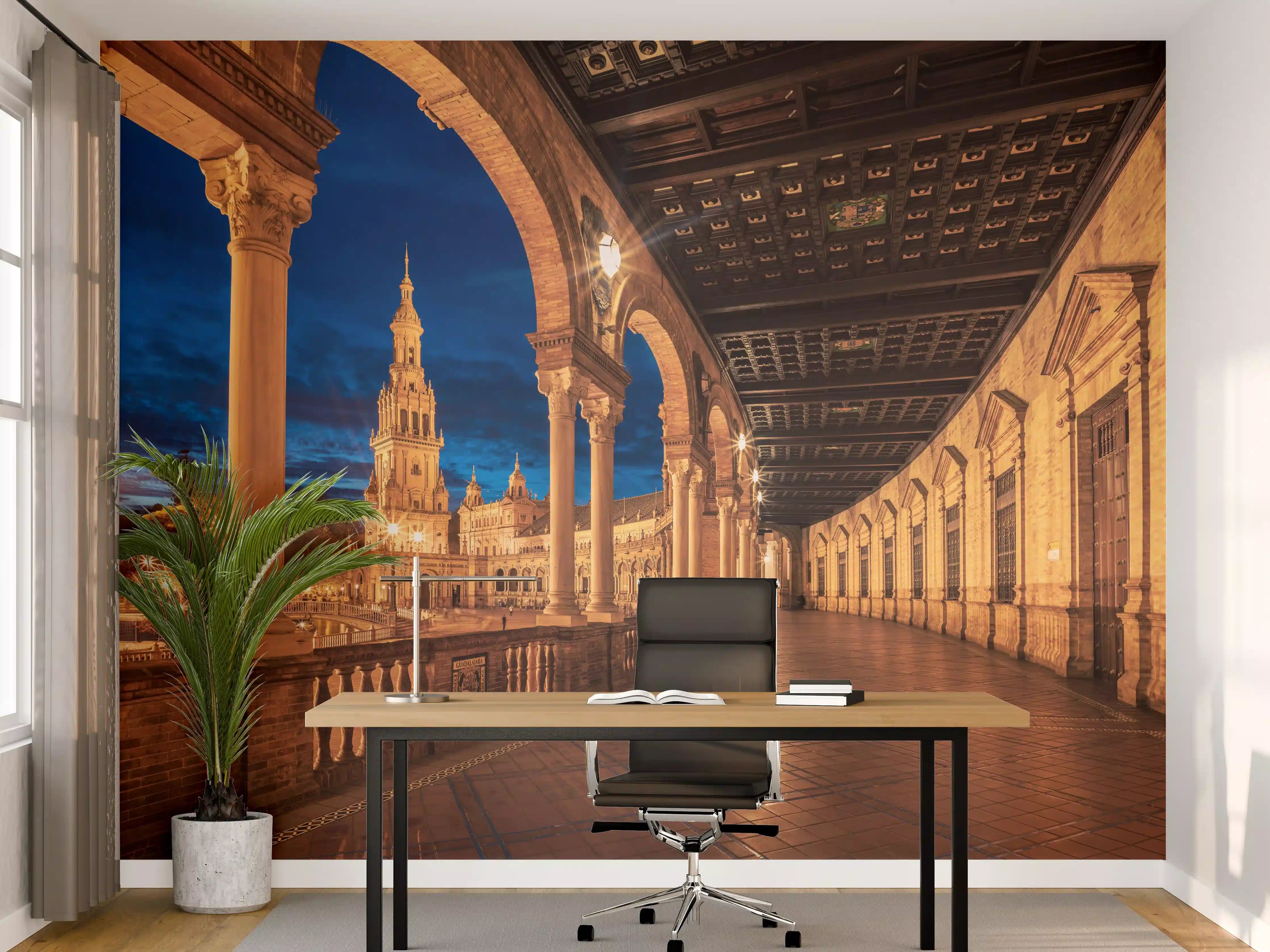 Büro Wandgestaltung - Plaza de Espana con Sevilla - Spanien