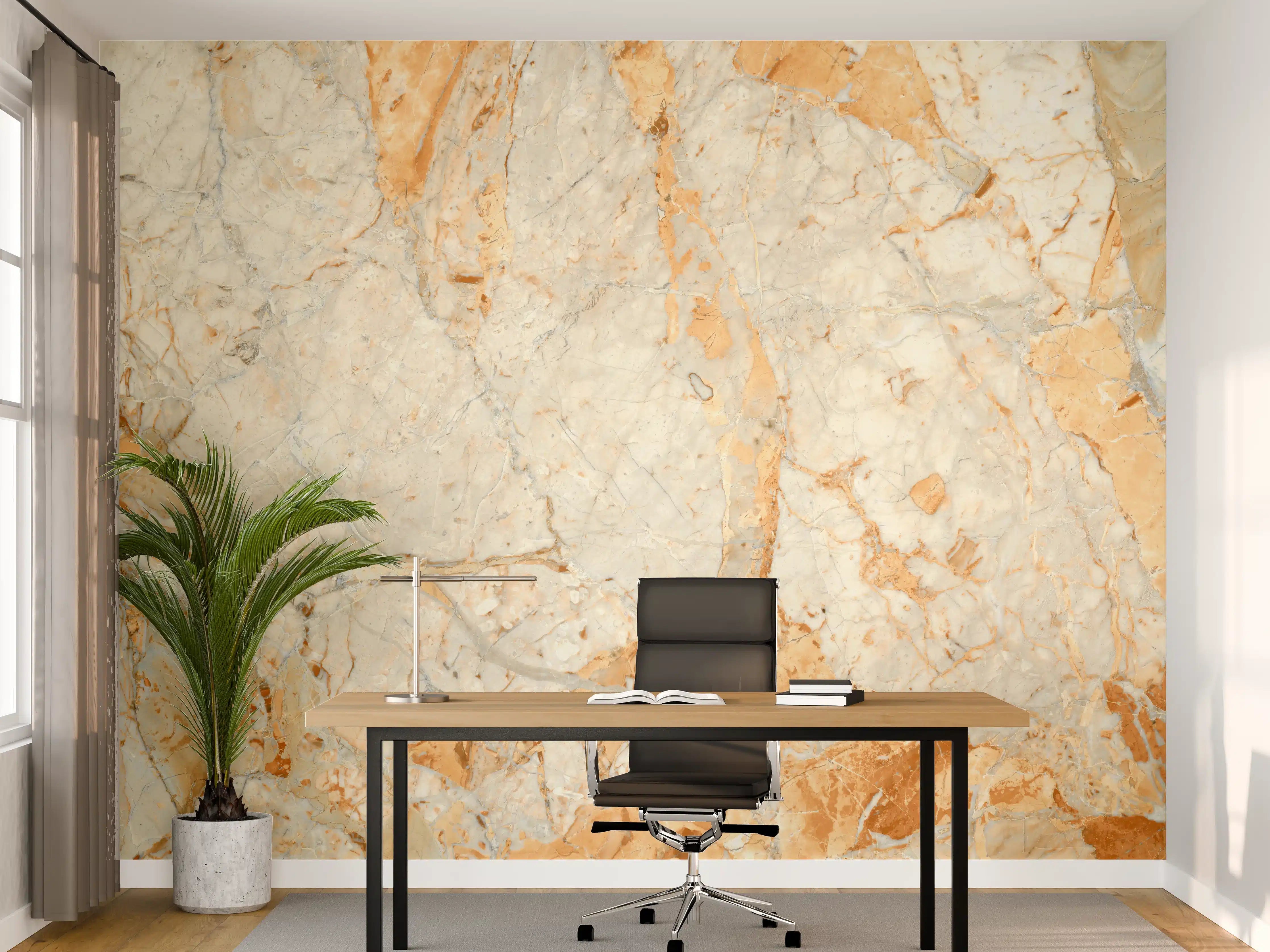 Büro Wandgestaltung - Rötlich-beiger Marmor