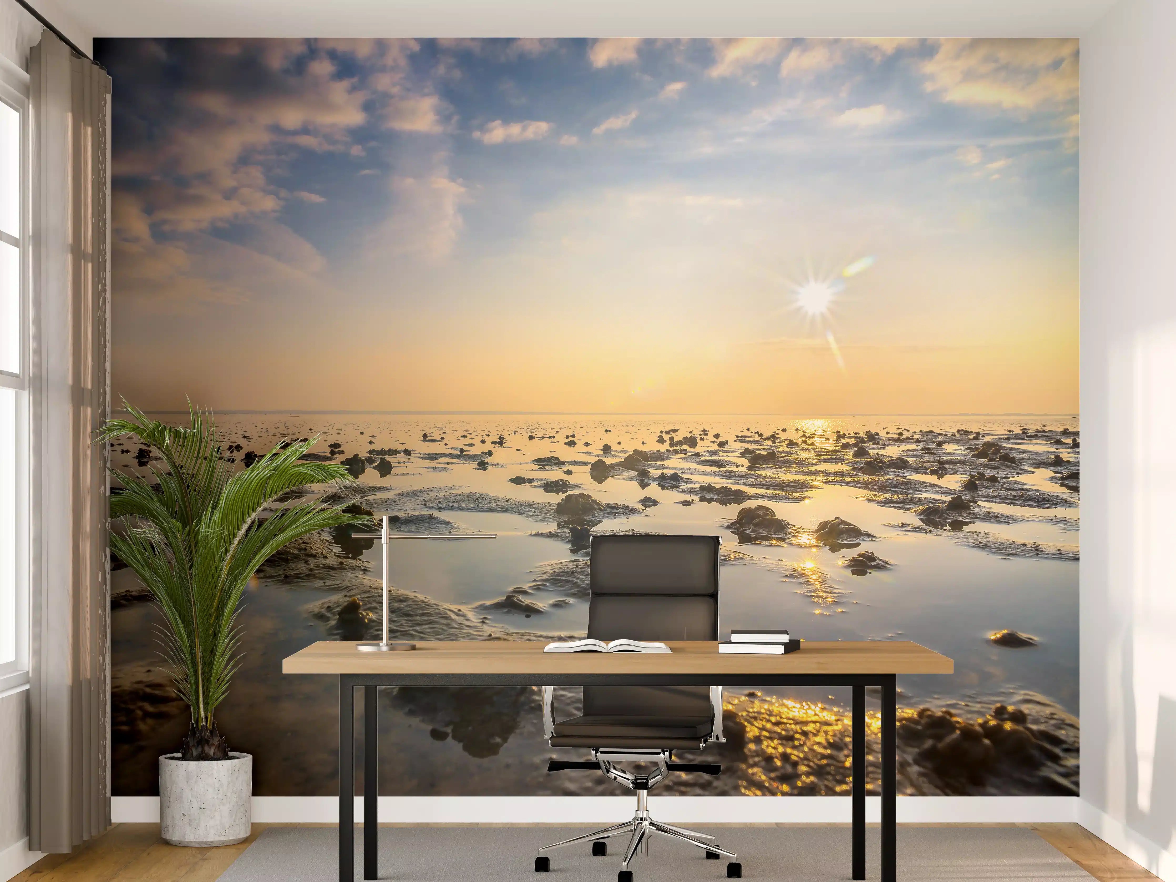 Büro Wandgestaltung - endlose Küste der Nordsee