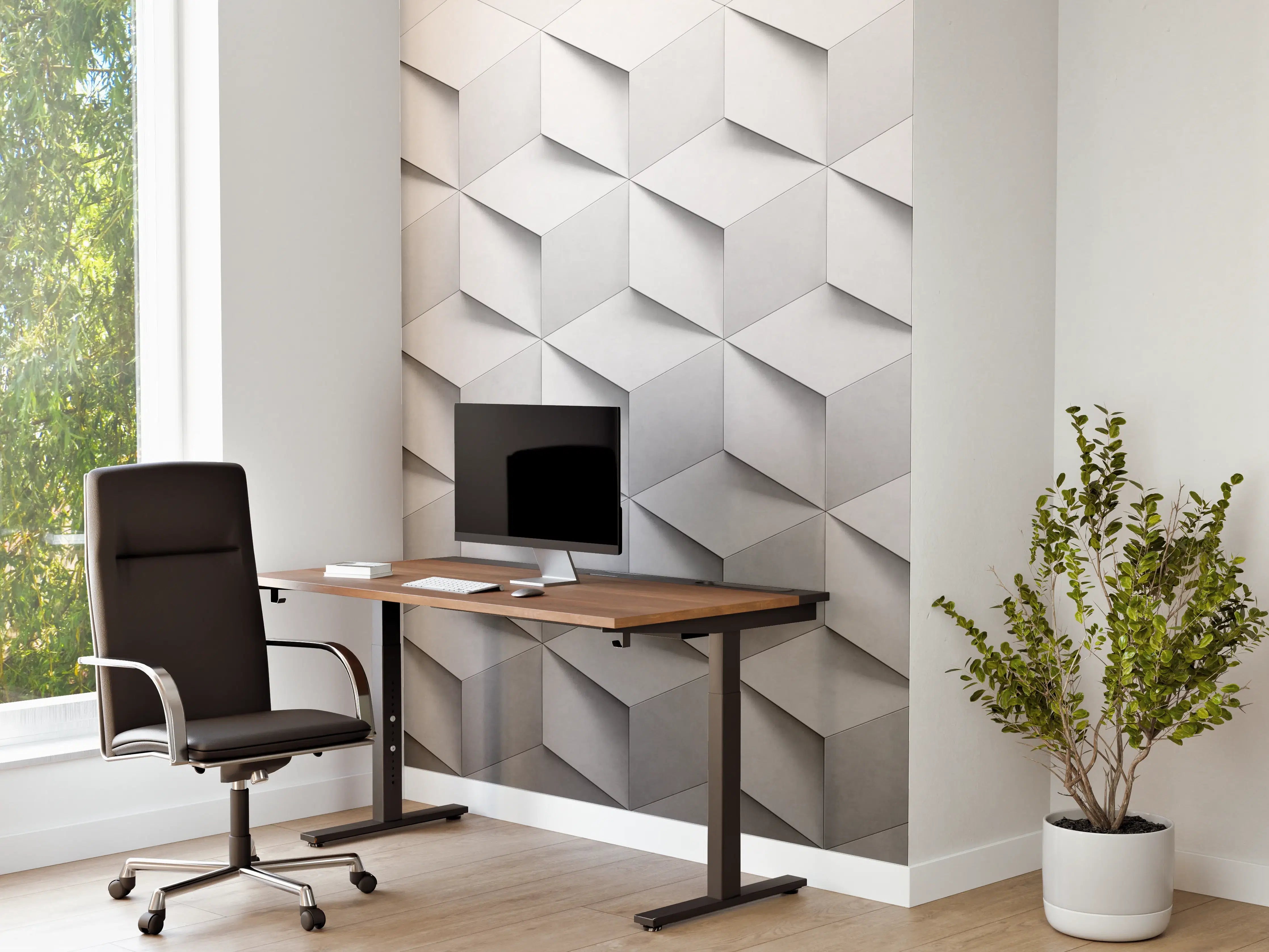 Büro Wandgestaltung - 3D-Weiß-Grau-Wandtextur