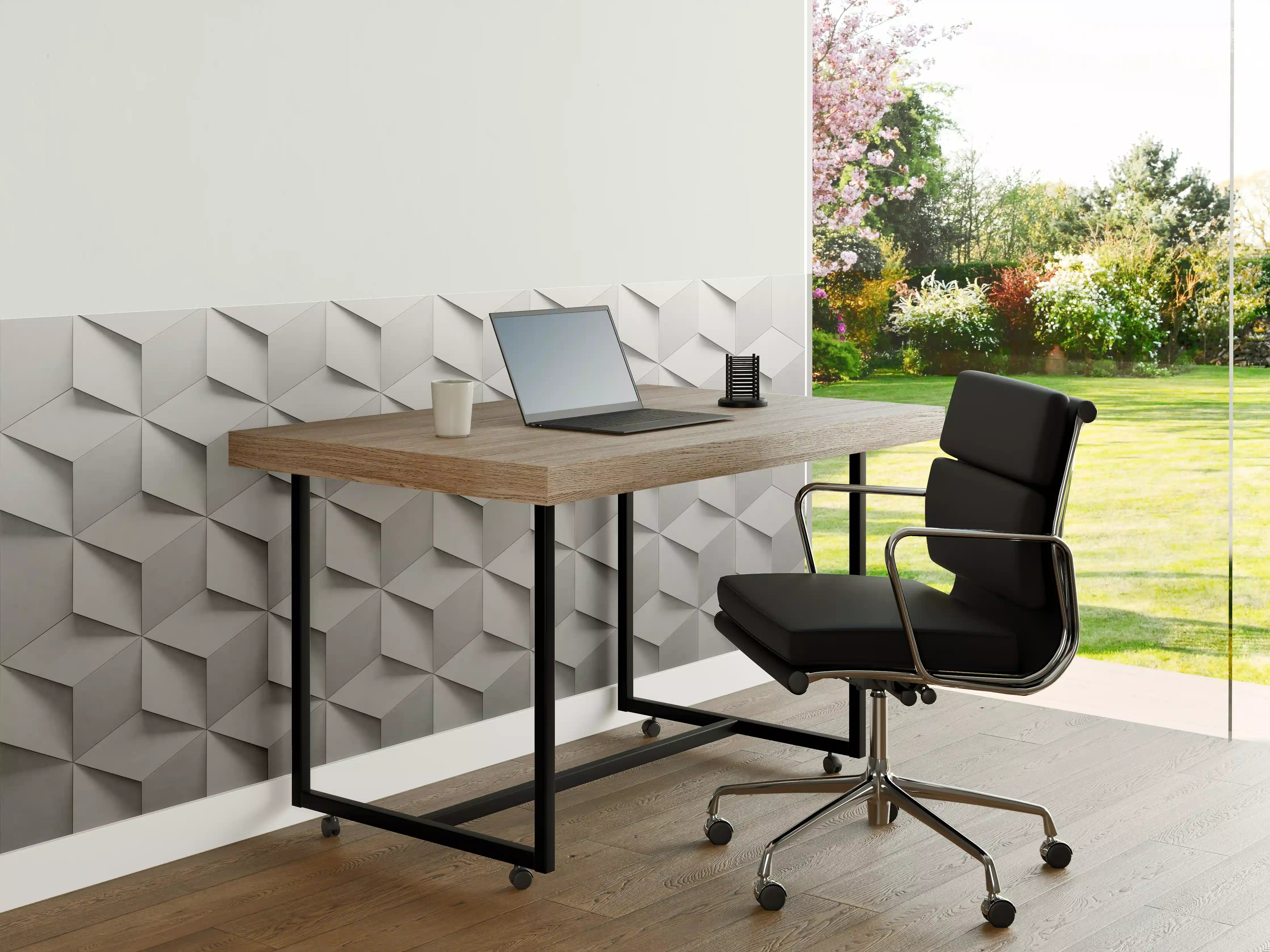 Büro Wandgestaltung - 3D-Weiß-Grau-Wandtextur