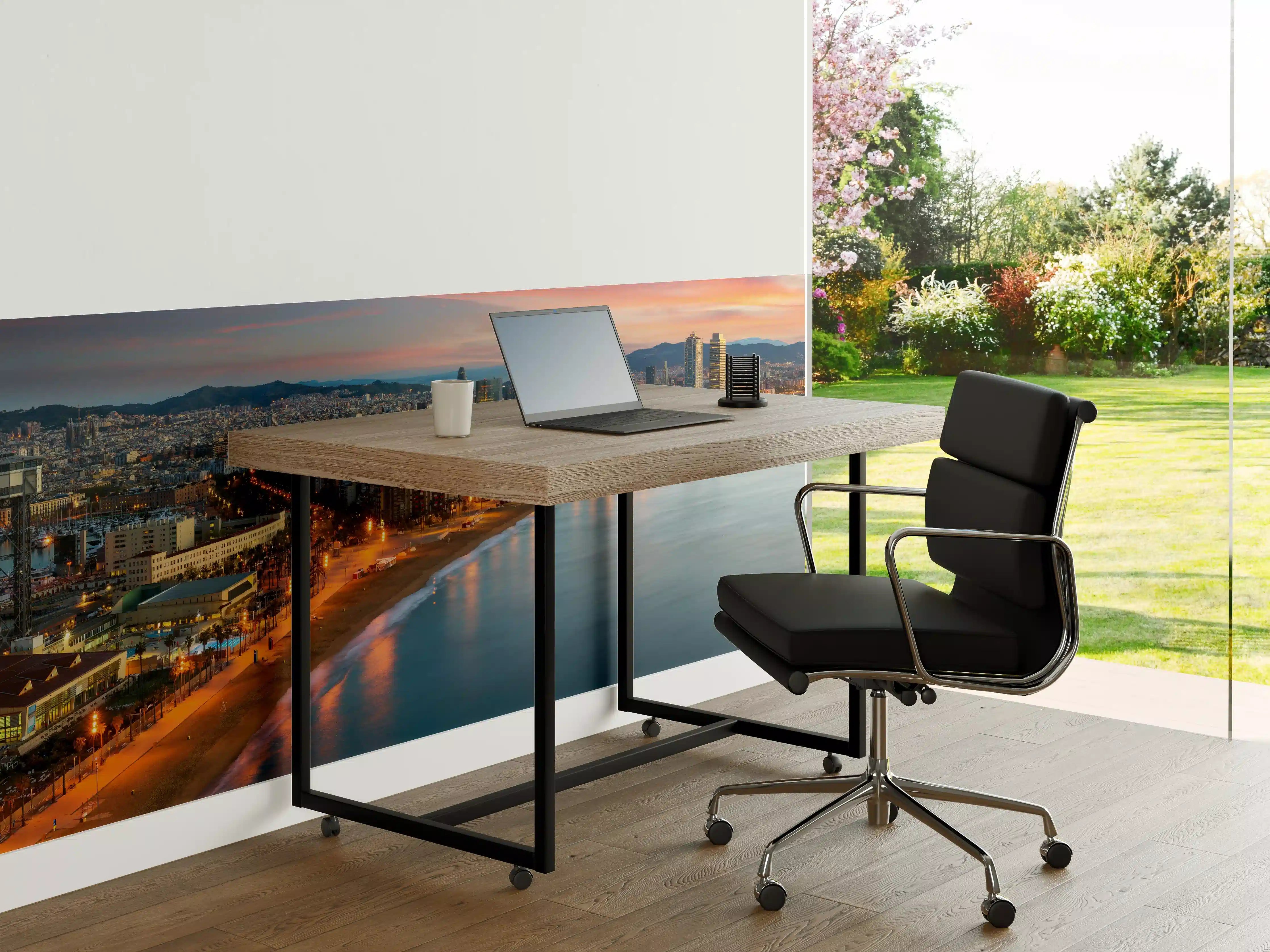 Büro Wandgestaltung - Abendliche Küstenstadt bei Sonnenuntergang