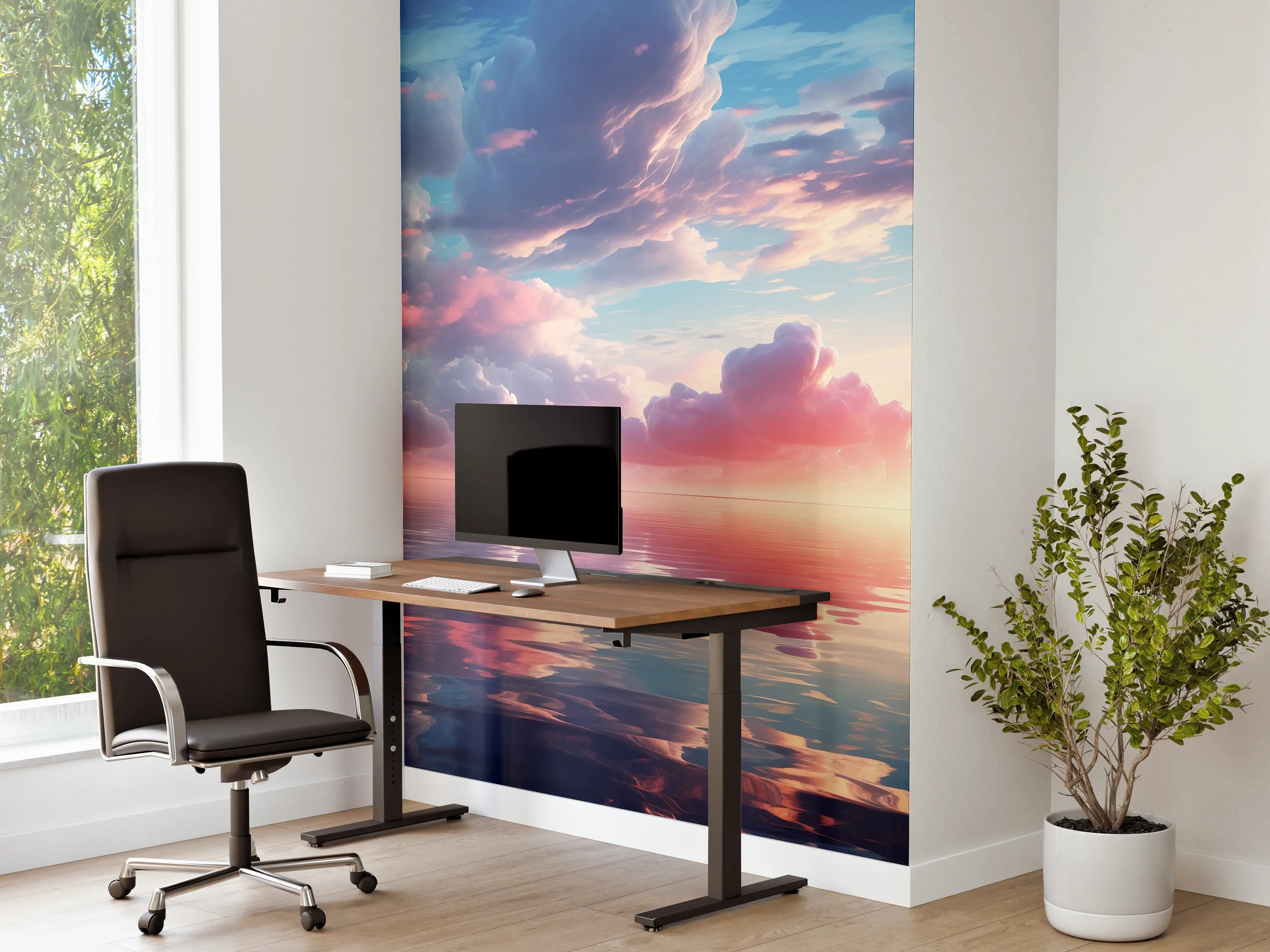 Büro Wandgestaltung - Abendrot über stillen Wellen