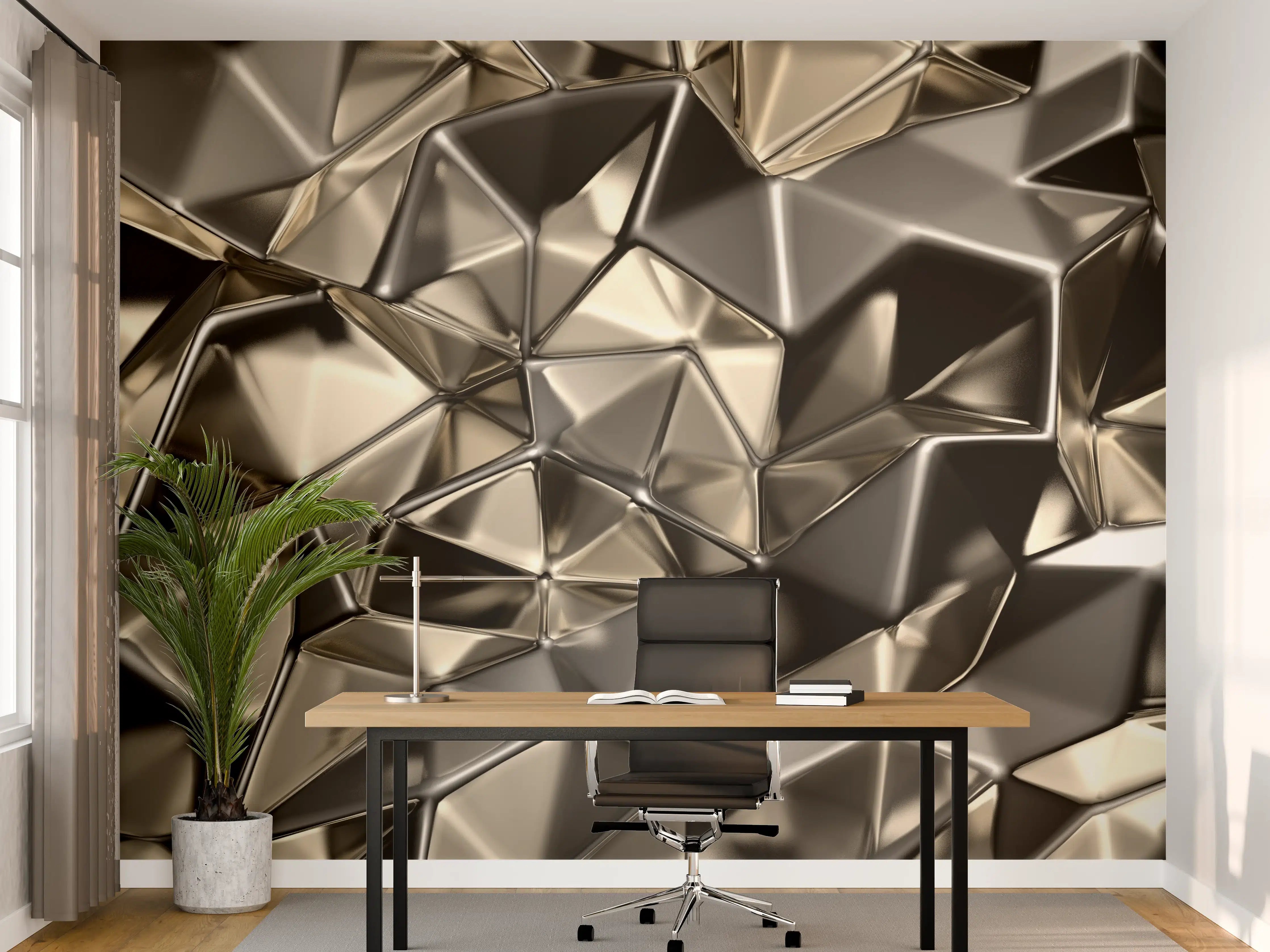 Büro Wandgestaltung - Abstract Metallic Triangle Pattern