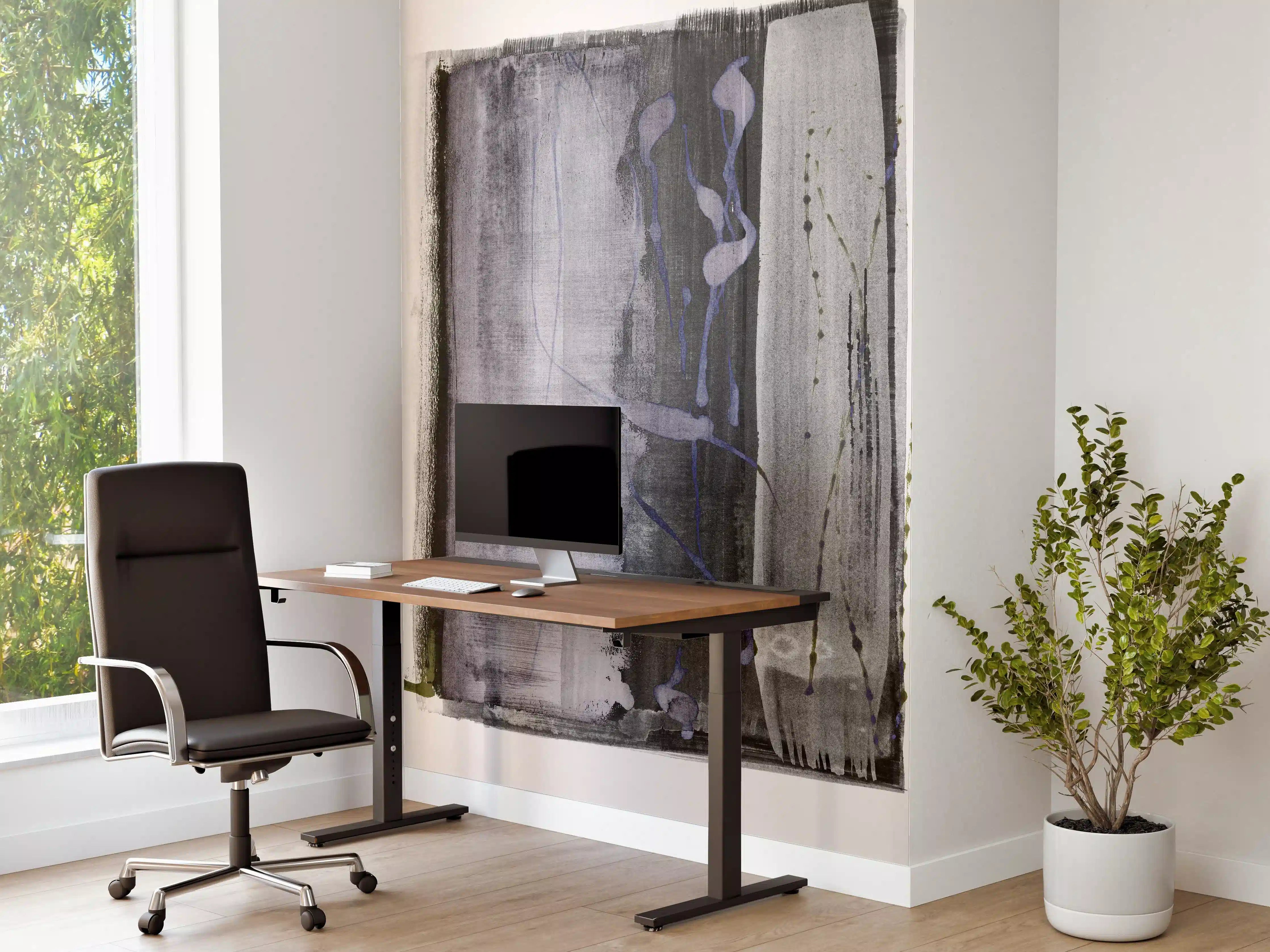 Büro Wandgestaltung - Abstrakte Aquarell-Grauschattierung