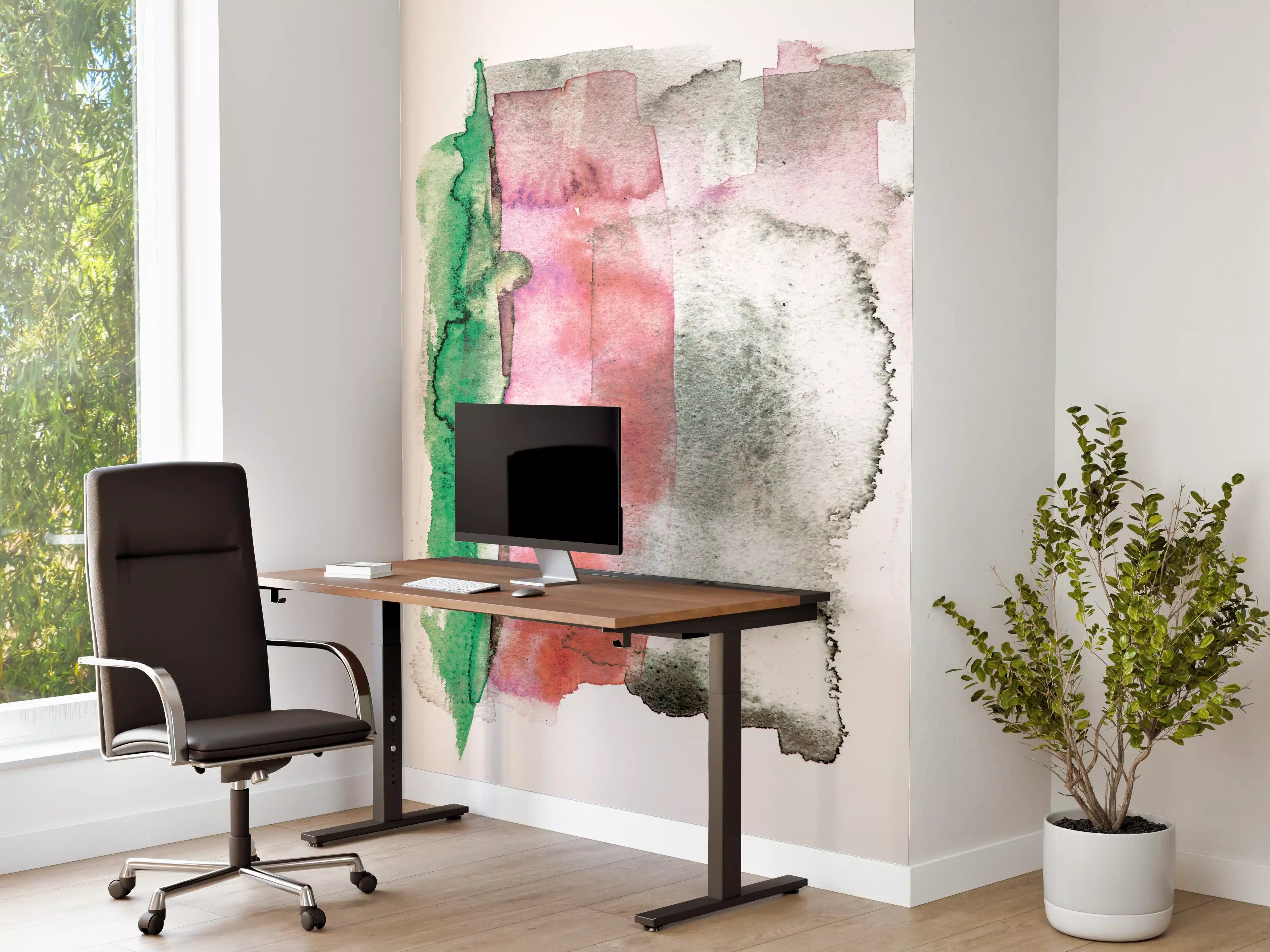 Büro Wandgestaltung - Abstrakte Aquarellfarben-Komposition