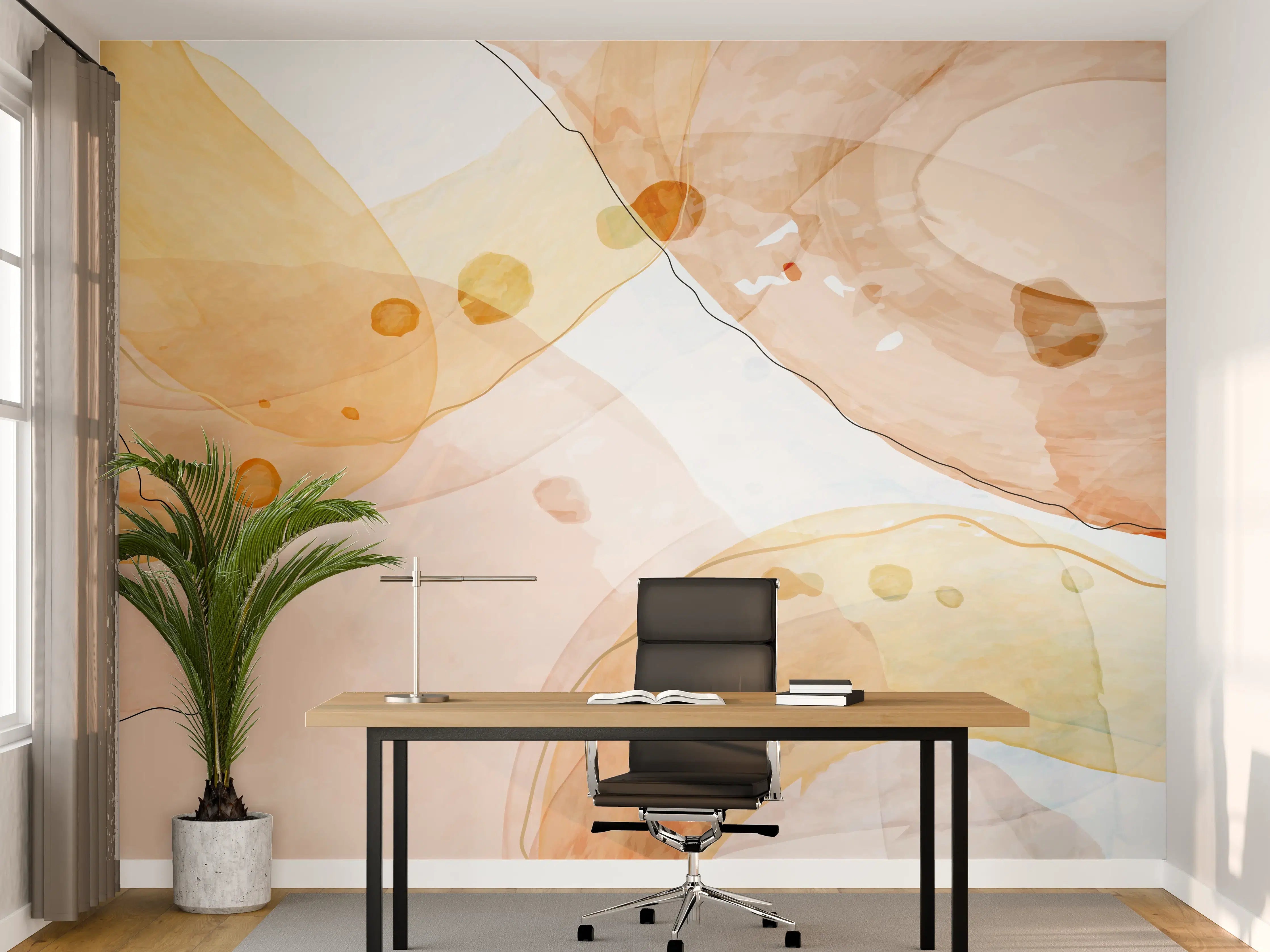 Büro Wandgestaltung - Abstrakte Aquarellfarbtextur