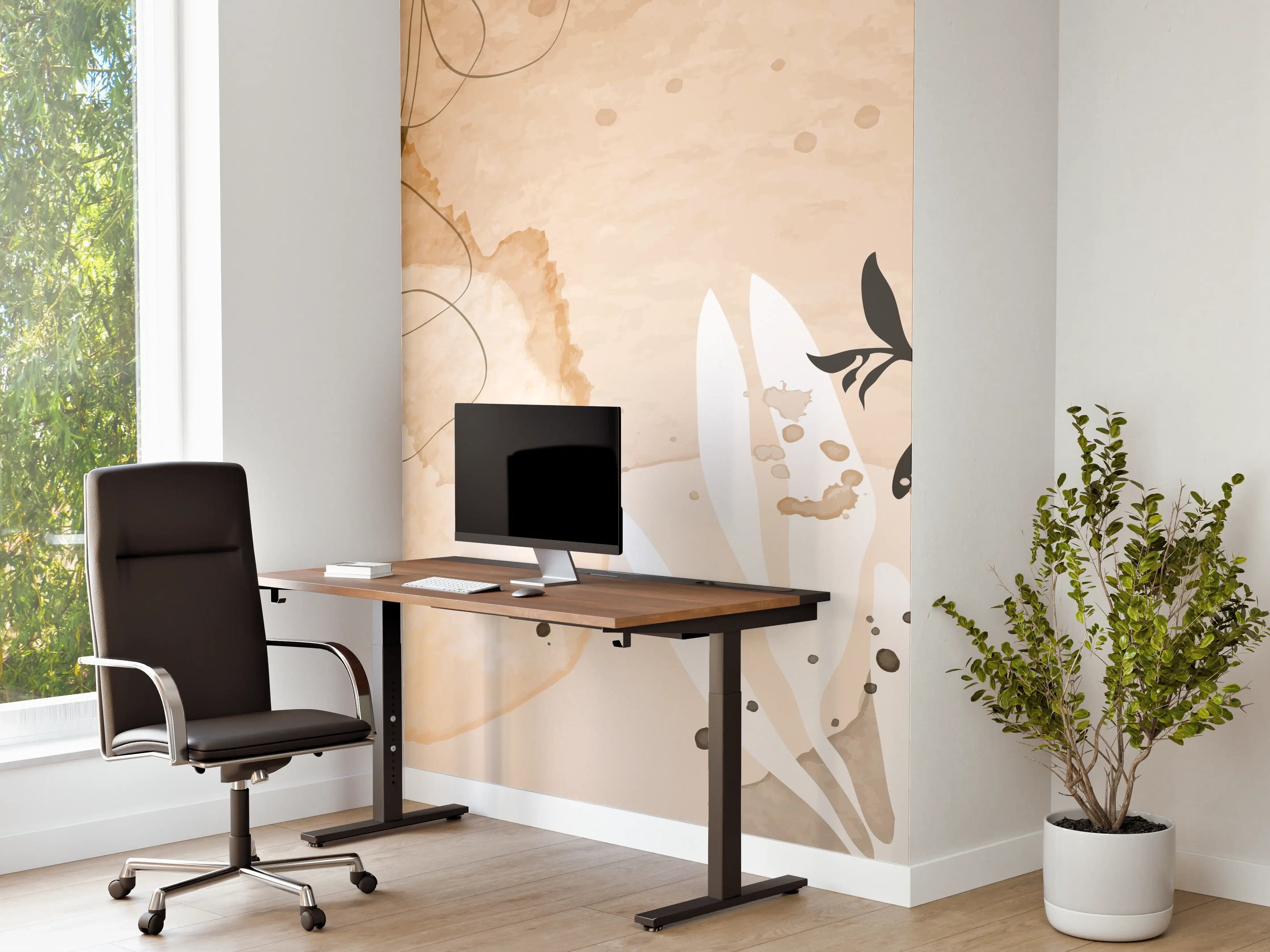 Büro Wandgestaltung - Abstrakte Beige-Töne Kunst