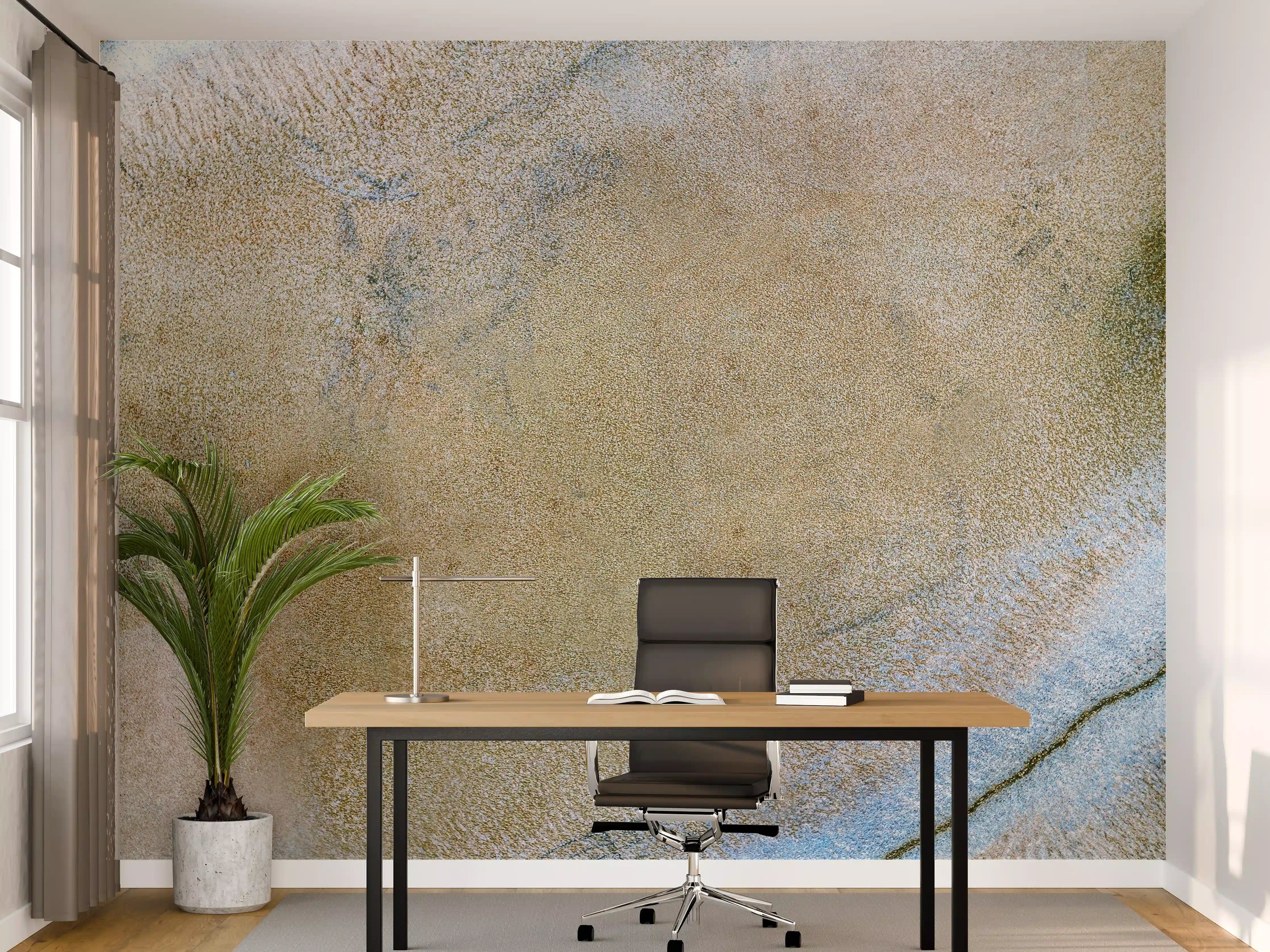 Büro Wandgestaltung - Abstrakte Blau-Braun-Kunststruktur