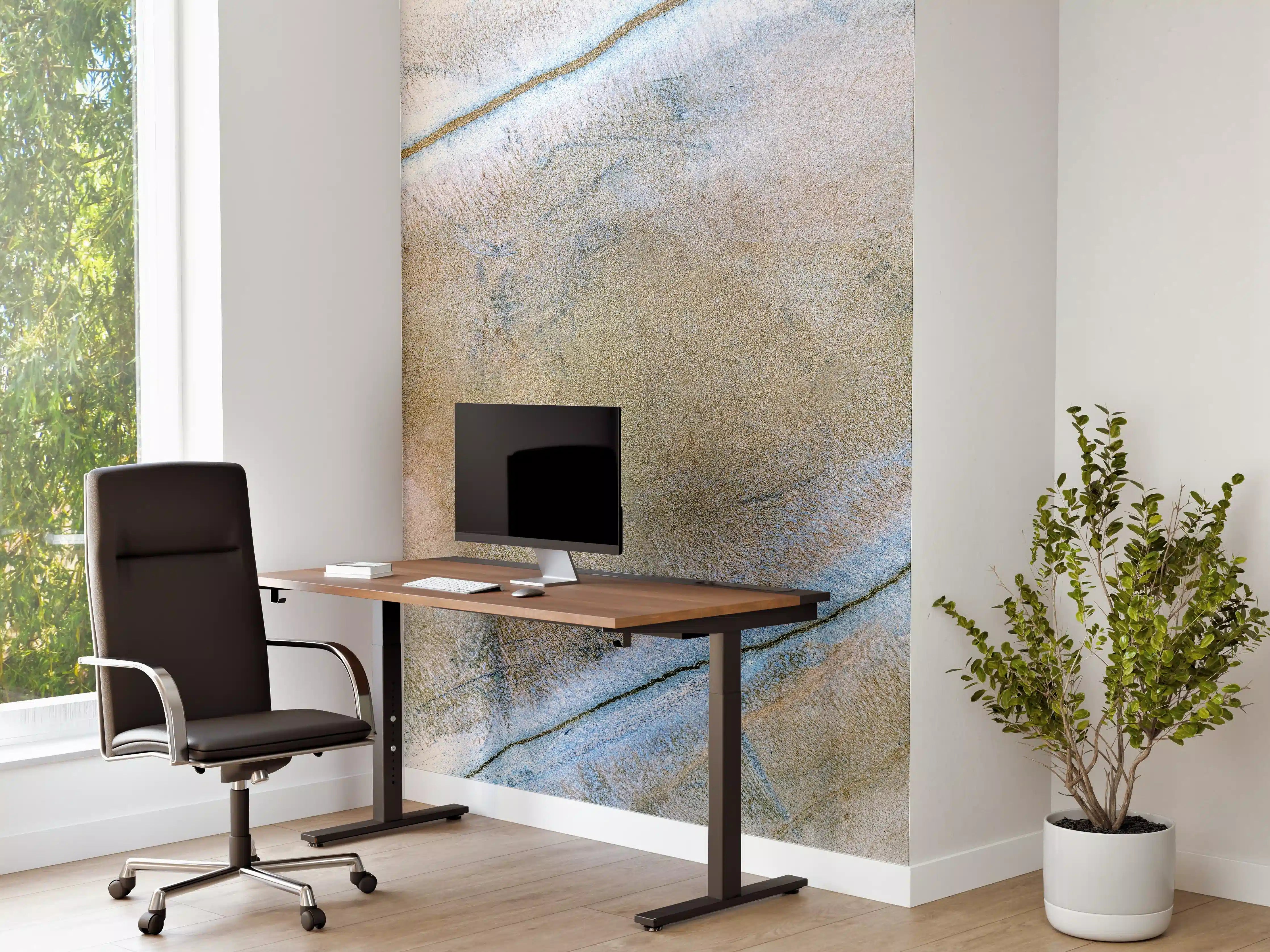 Büro Wandgestaltung - Abstrakte Blau-Braun-Kunststruktur