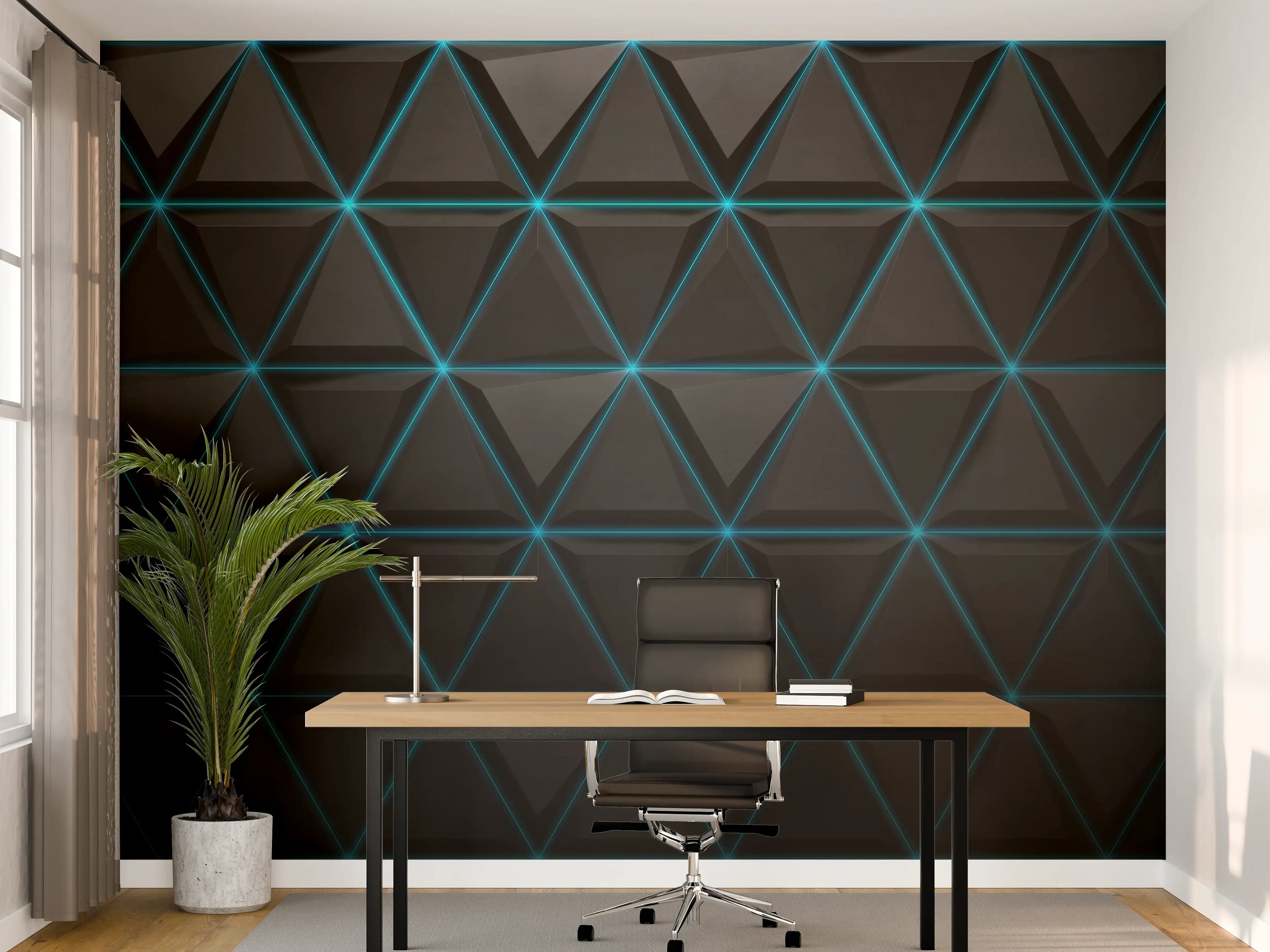 Büro Wandgestaltung - Abstrakte Blau-Schwarz Textur