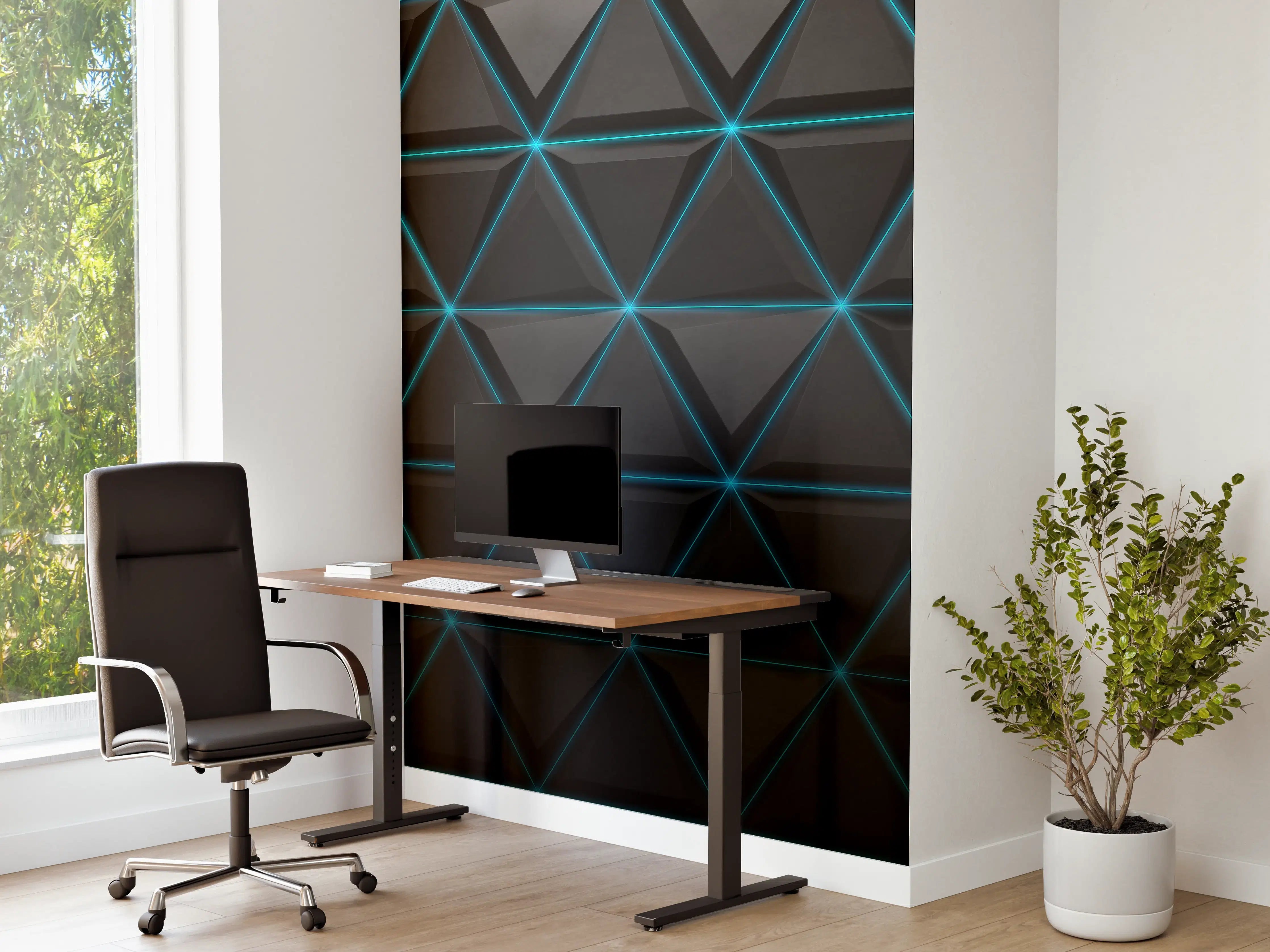 Büro Wandgestaltung - Abstrakte Blau-Schwarz Textur