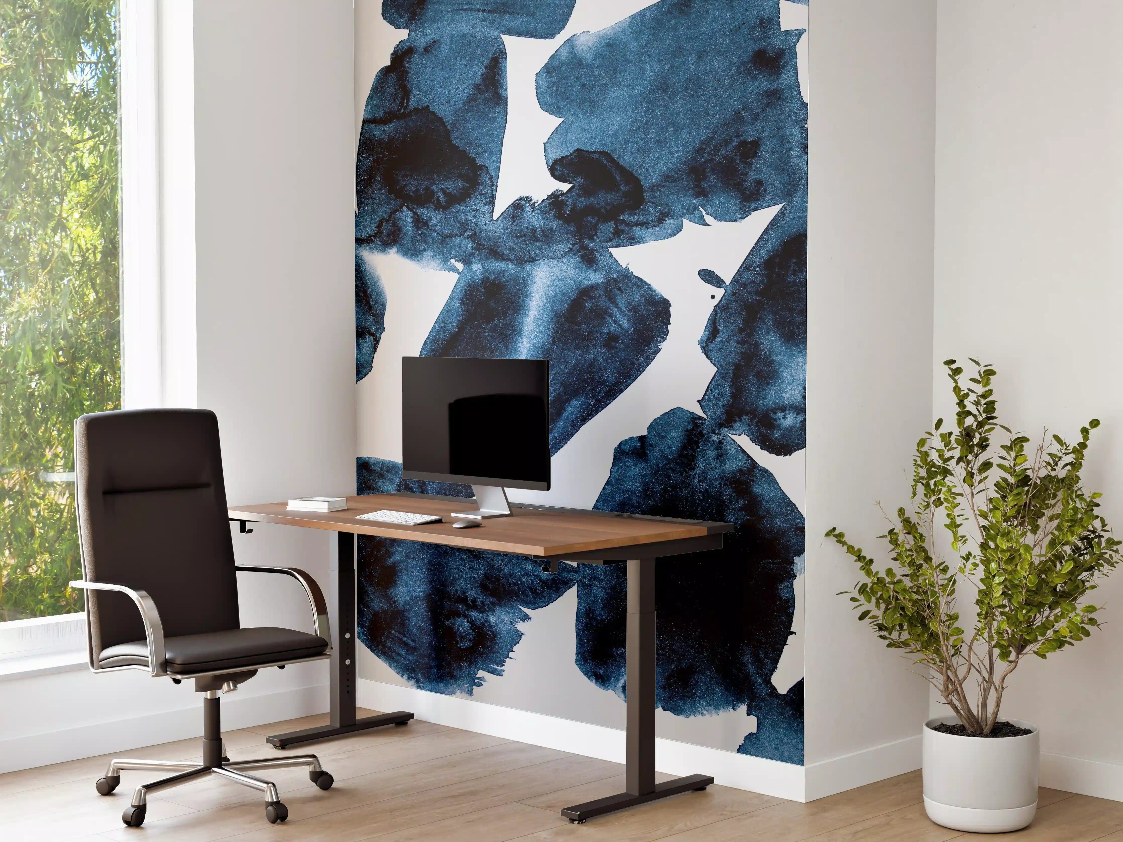 Büro Wandgestaltung - Abstrakte Blaue Wasserfarben