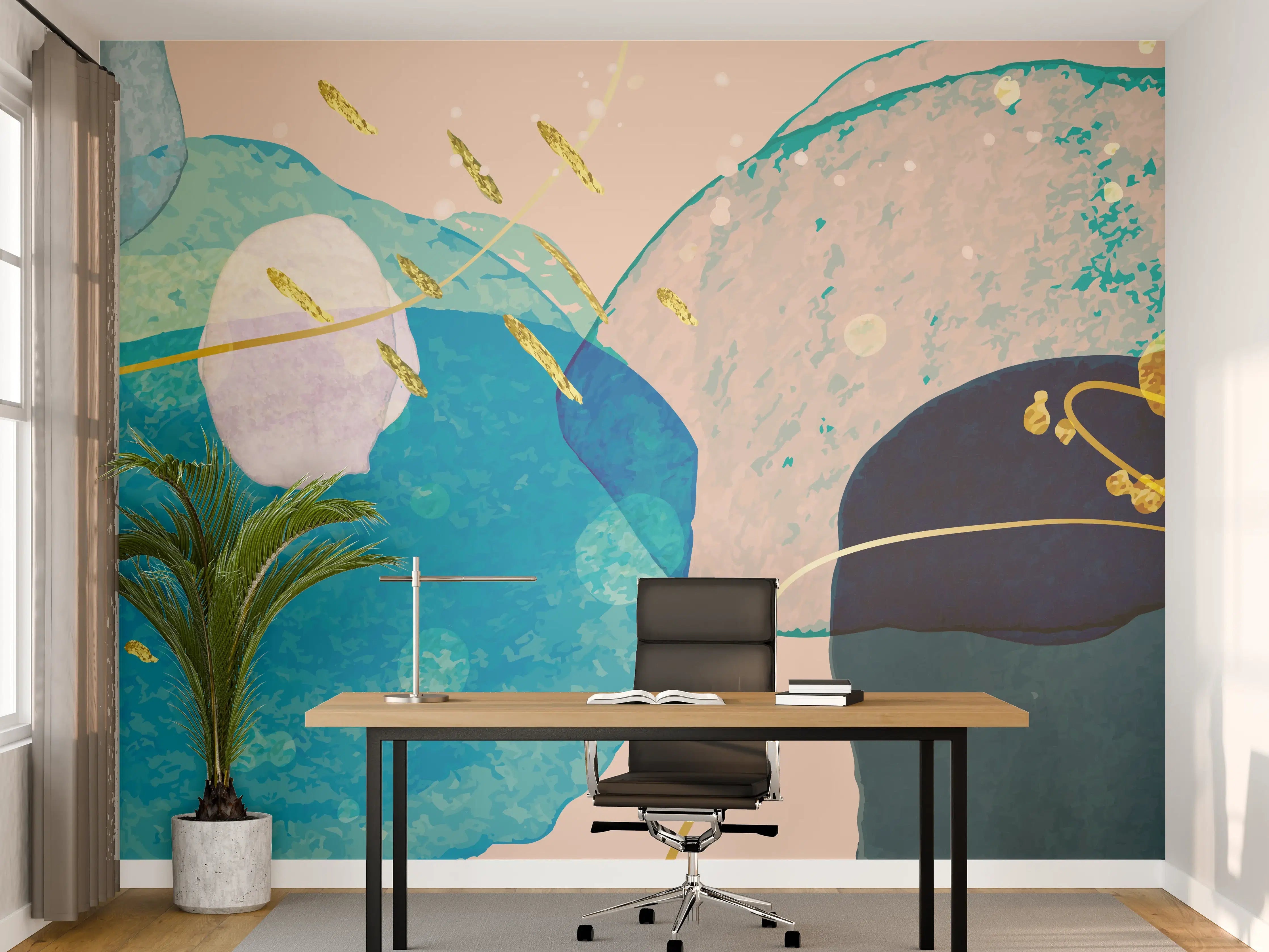 Büro Wandgestaltung - Abstrakte Farbkomposition