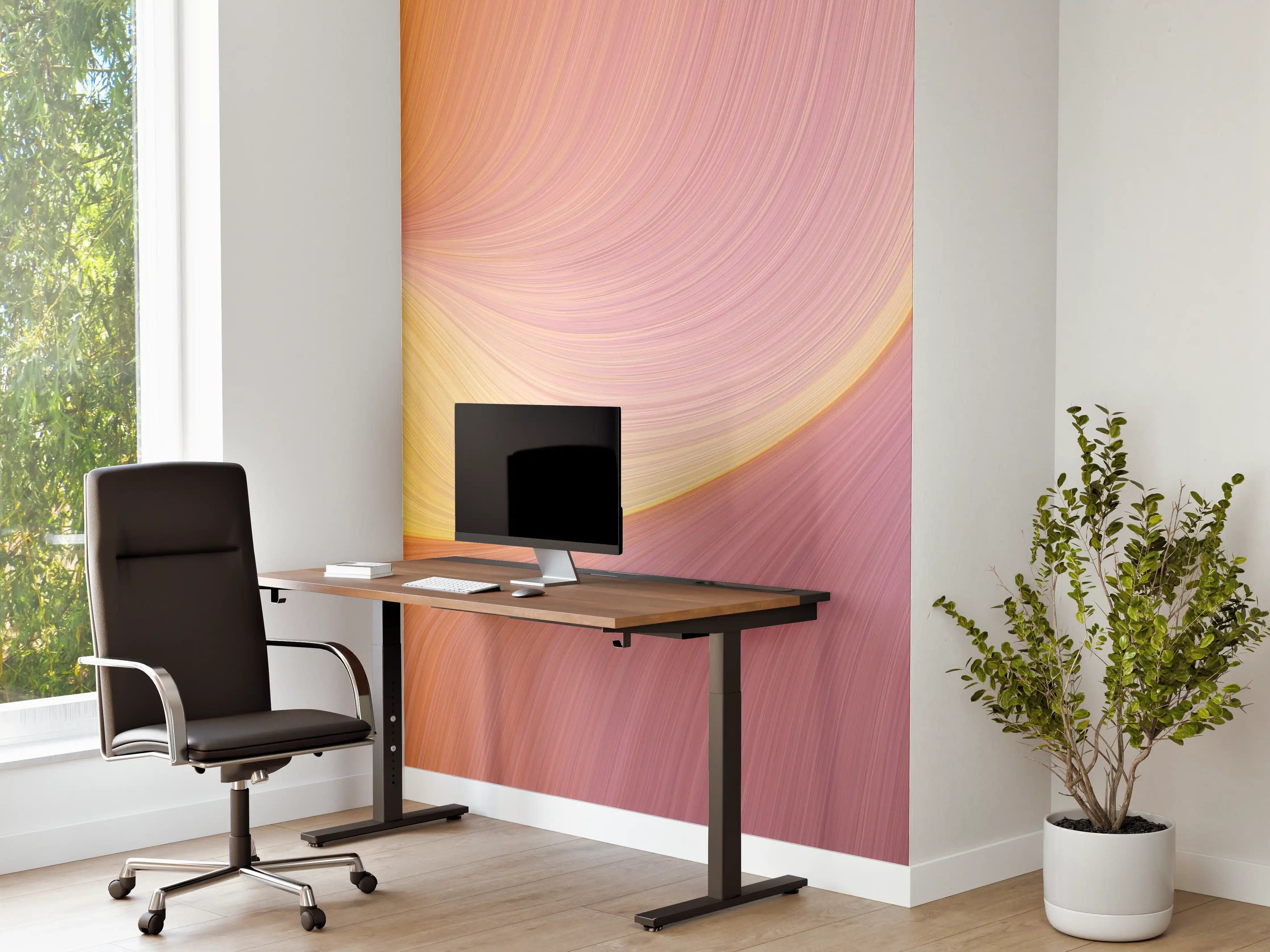 Büro Wandgestaltung - Abstrakte Farbverlaufsgrafik in warmen Tönen