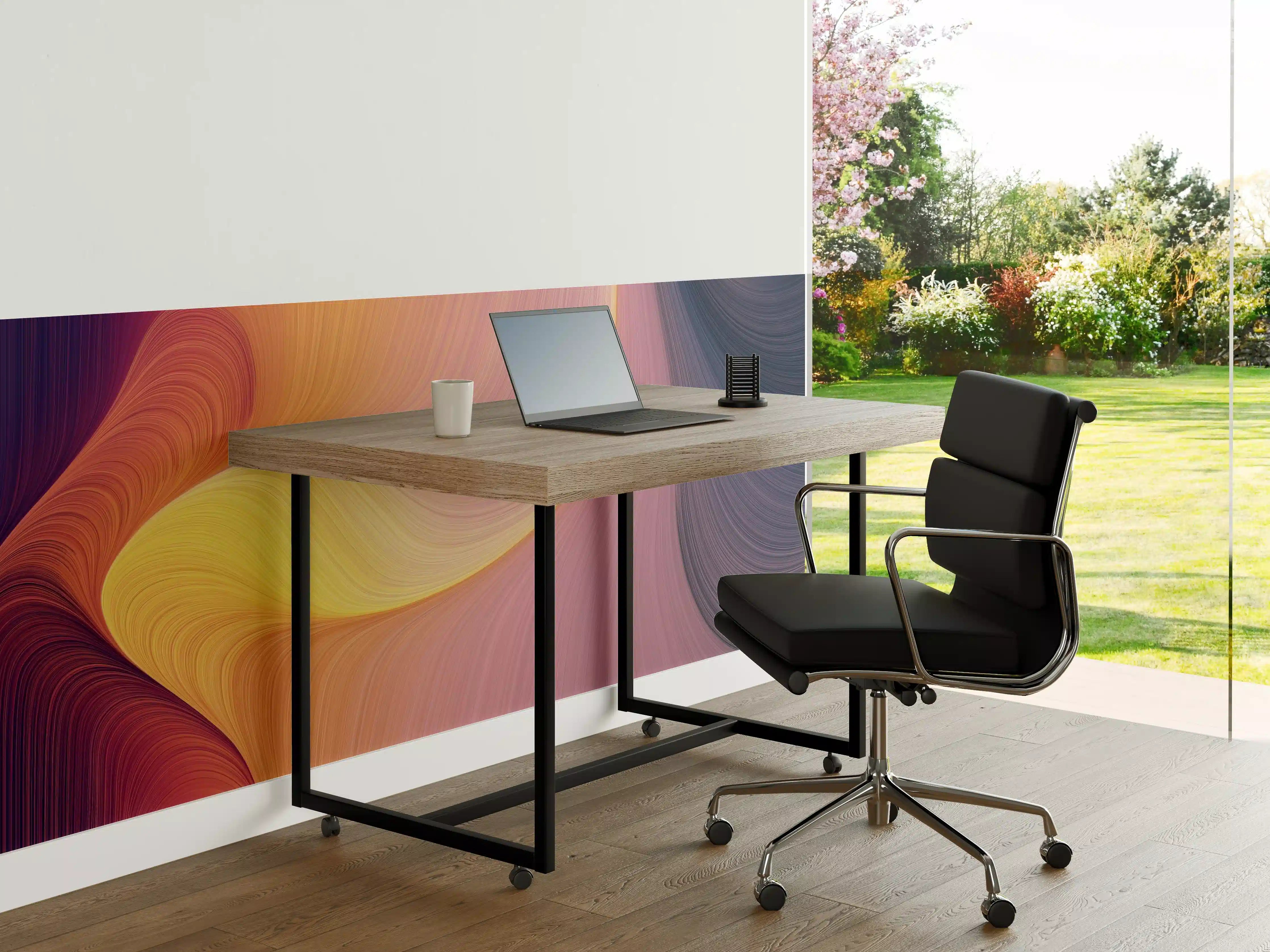 Büro Wandgestaltung - Abstrakte Farbverlaufsgrafik in warmen Tönen