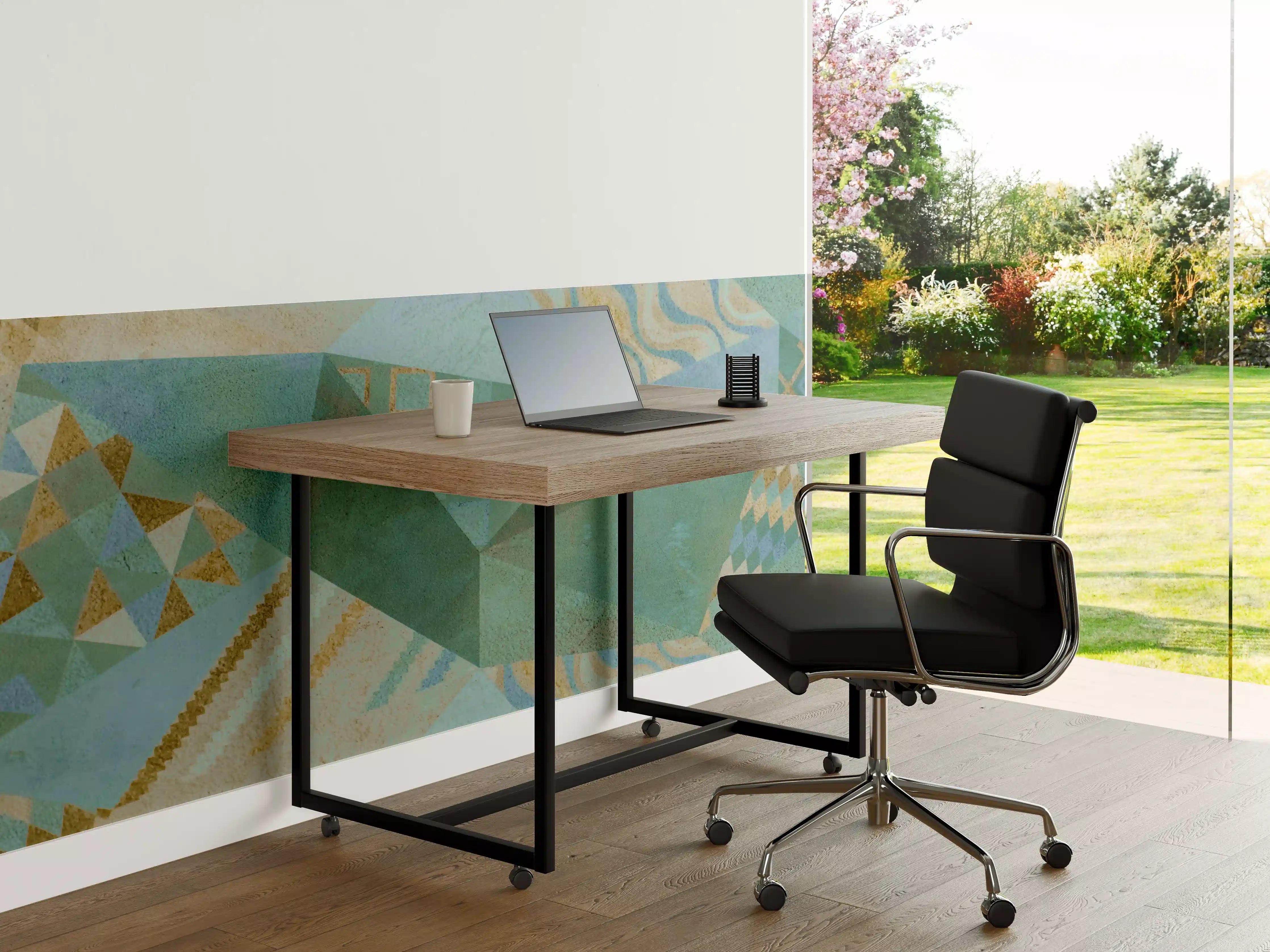 Büro Wandgestaltung - Abstrakte Geometrie in Pastellblau