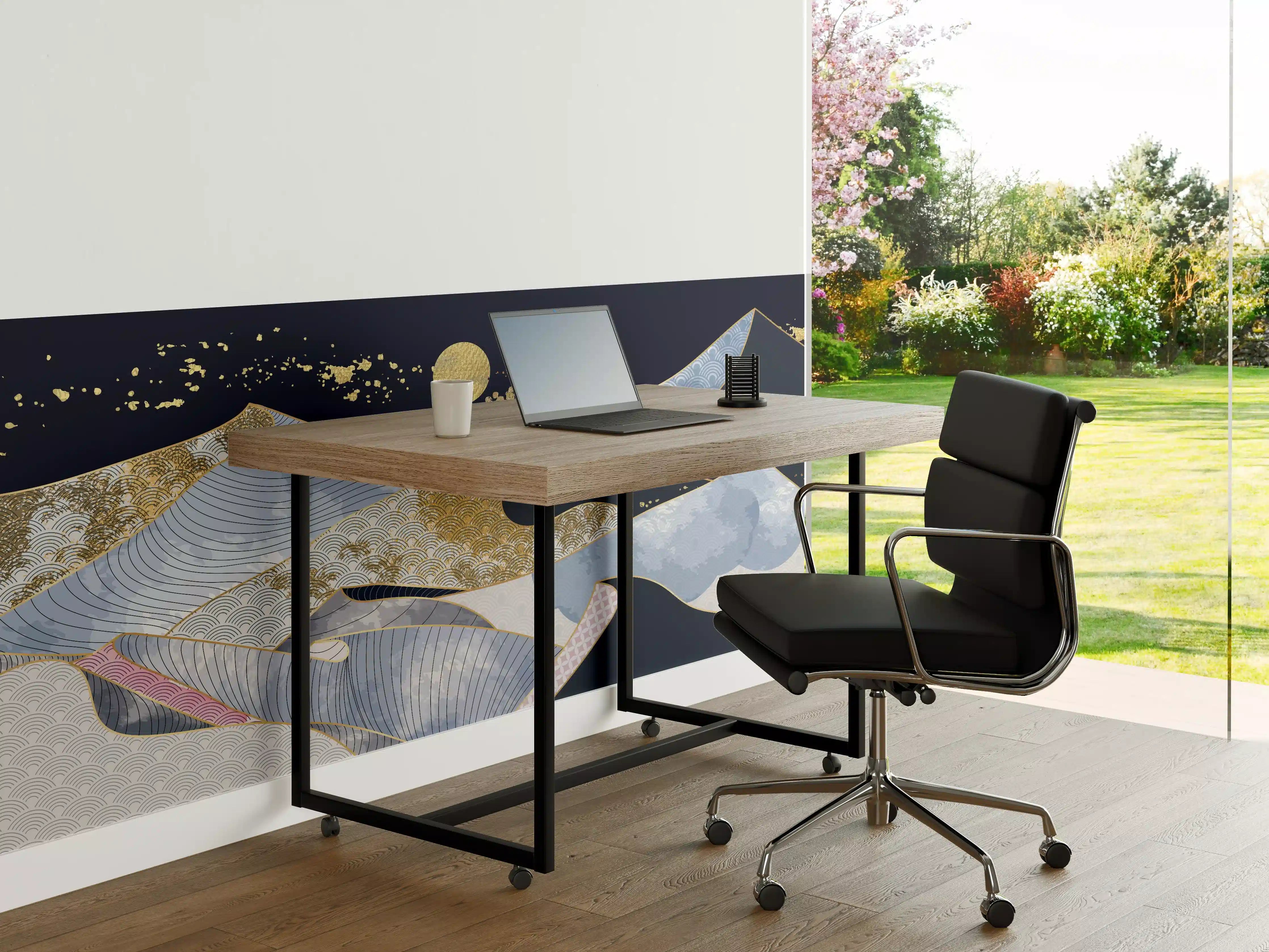 Büro Wandgestaltung - Abstrakte Gold-Mond-Nacht