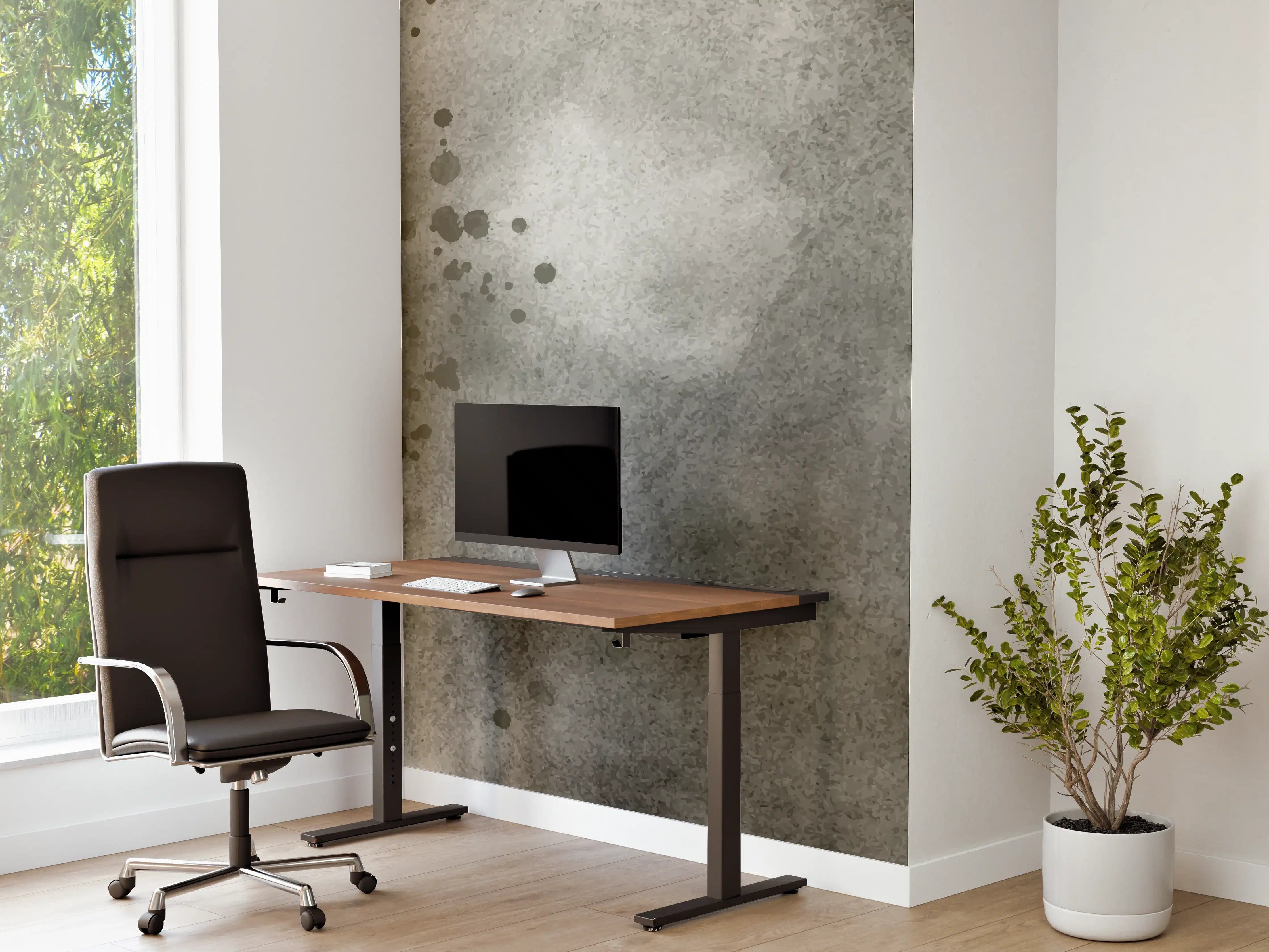 Büro Wandgestaltung - Abstrakte Grau-Schwarz Aquarelltextur