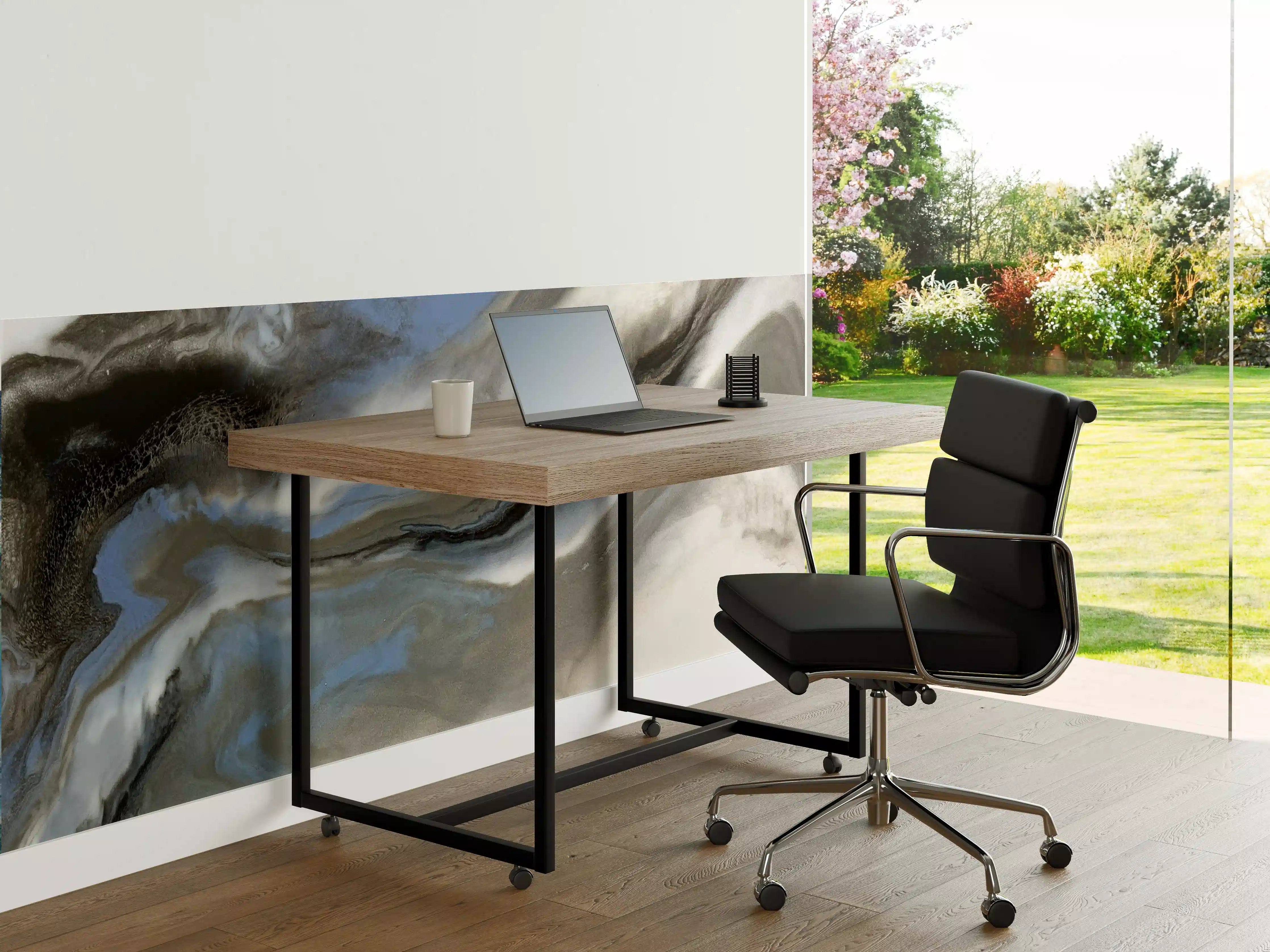Büro Wandgestaltung - Abstrakte Grau-Weiß Kunsttextur