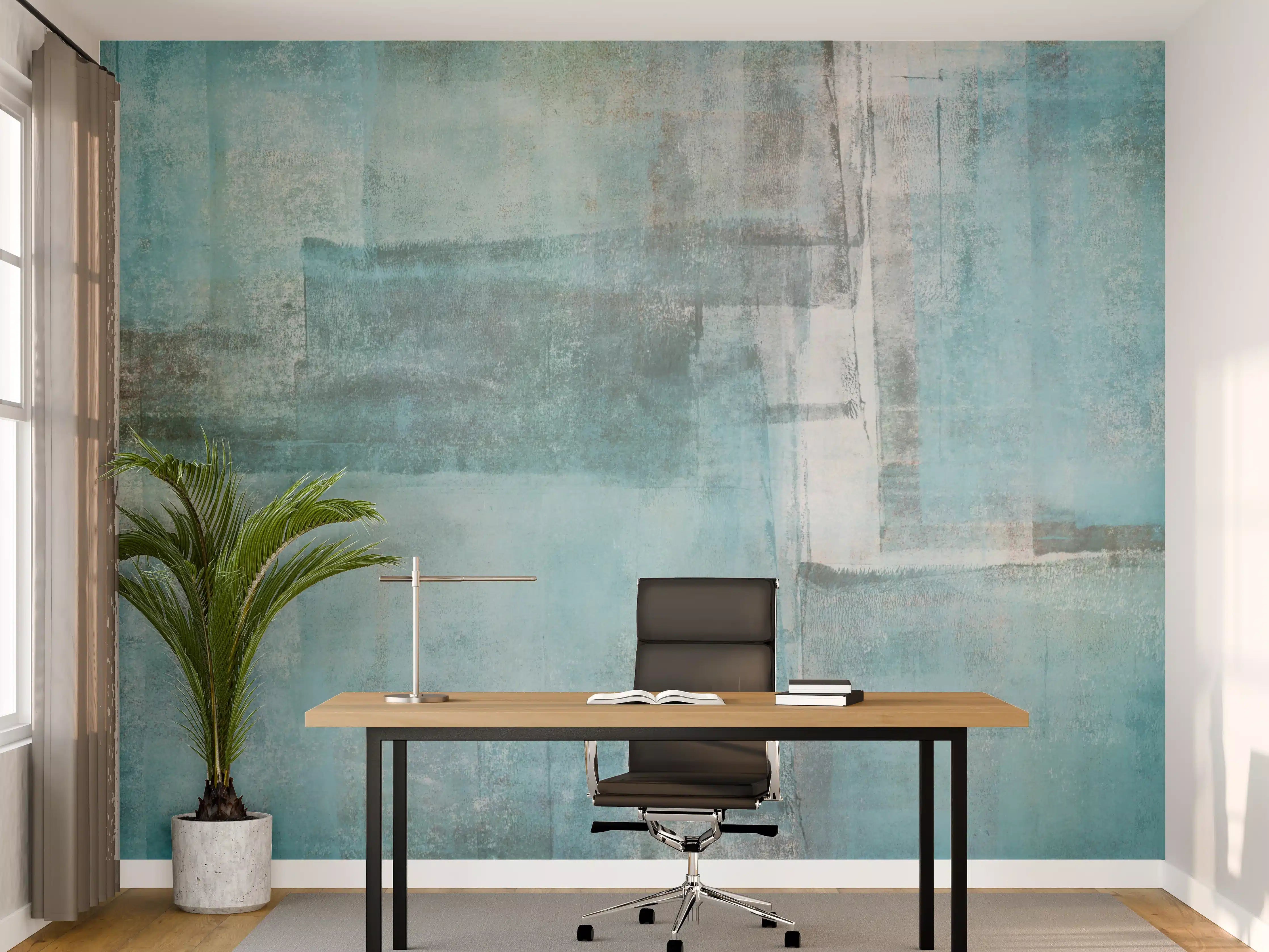 Büro Wandgestaltung - Abstrakte Grunge Textur in Blau