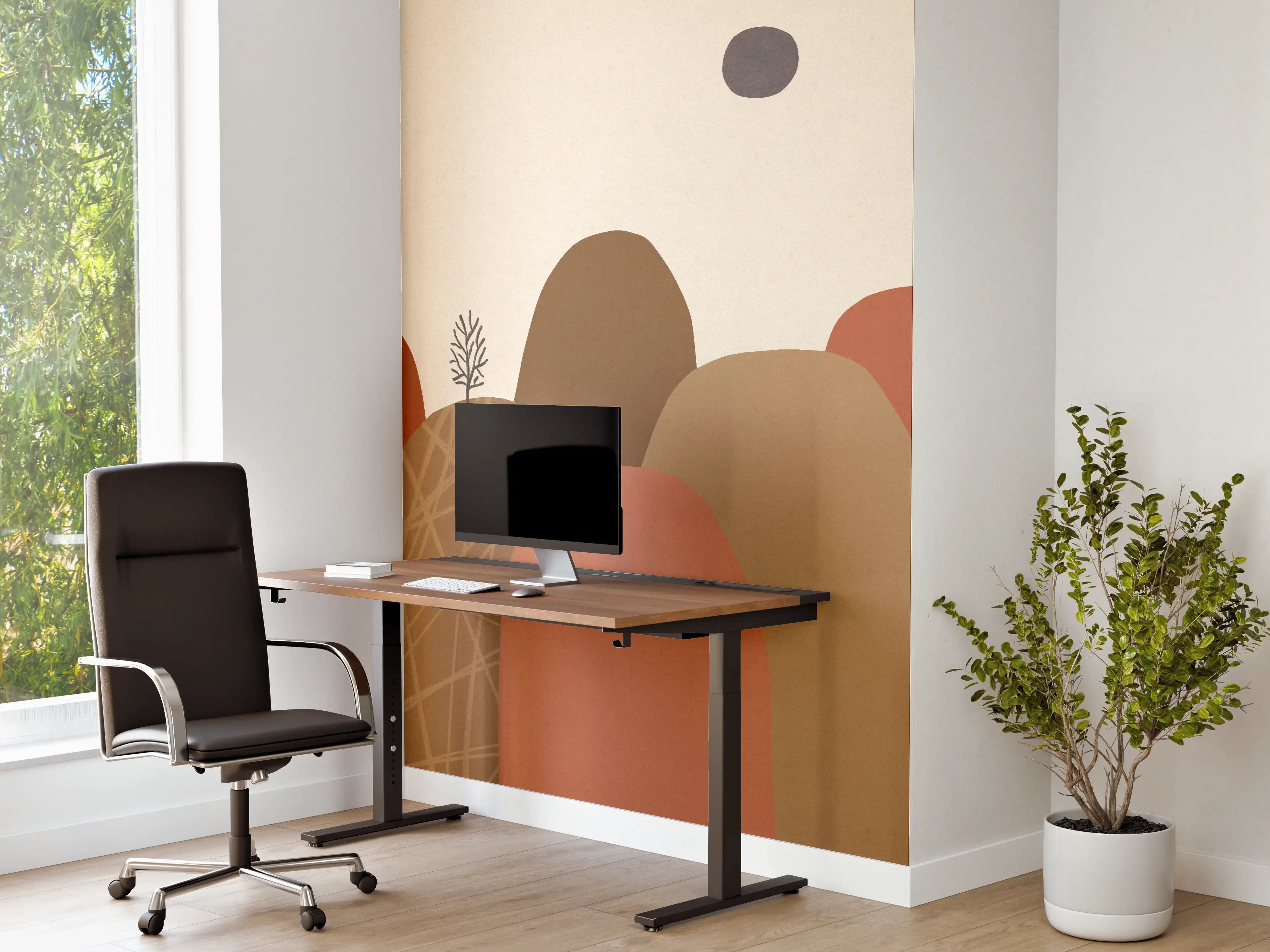 Büro Wandgestaltung - Abstrakte Herbstberglandschaft
