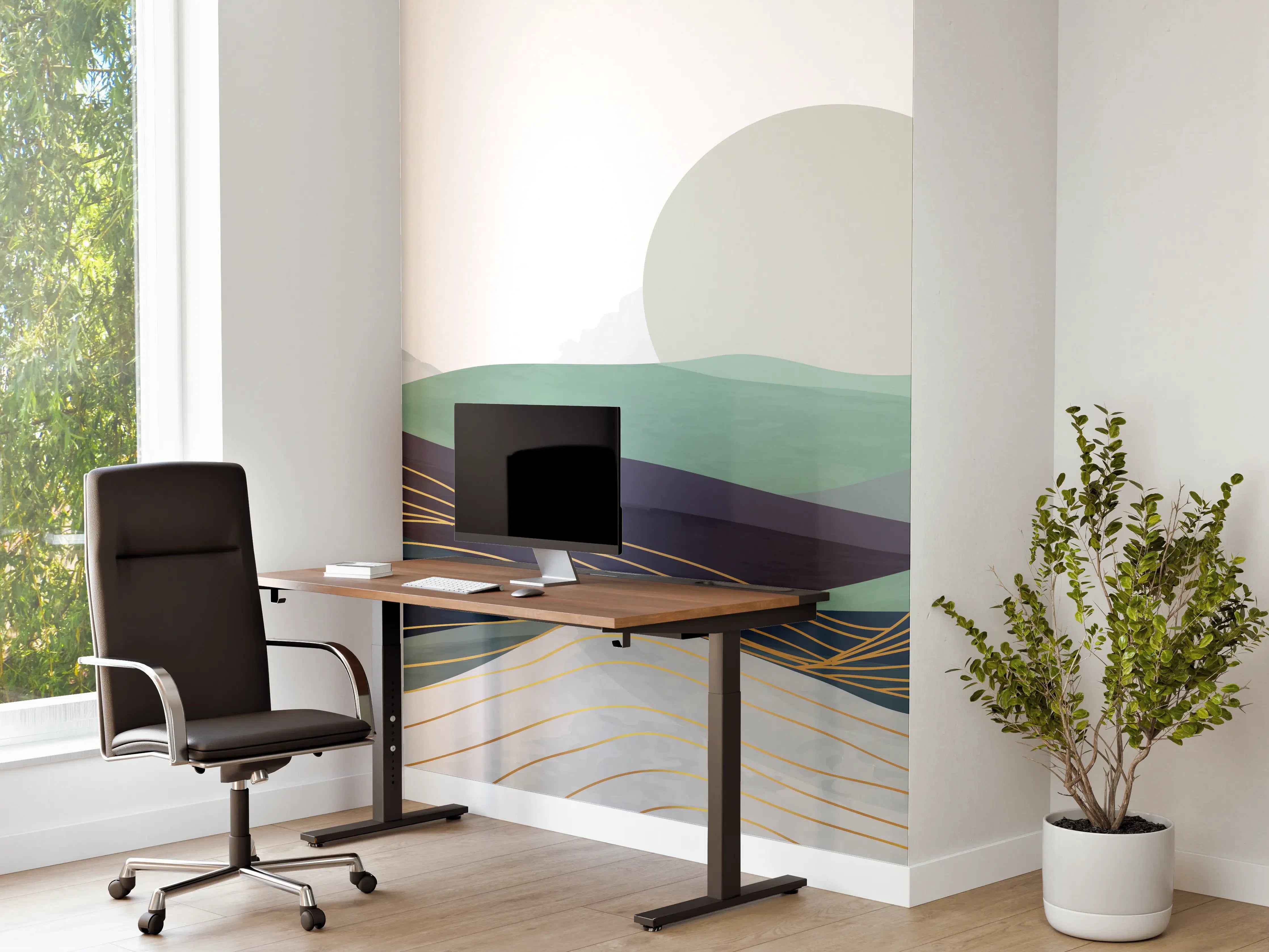 Büro Wandgestaltung - Abstrakte Hügel-Landschaft