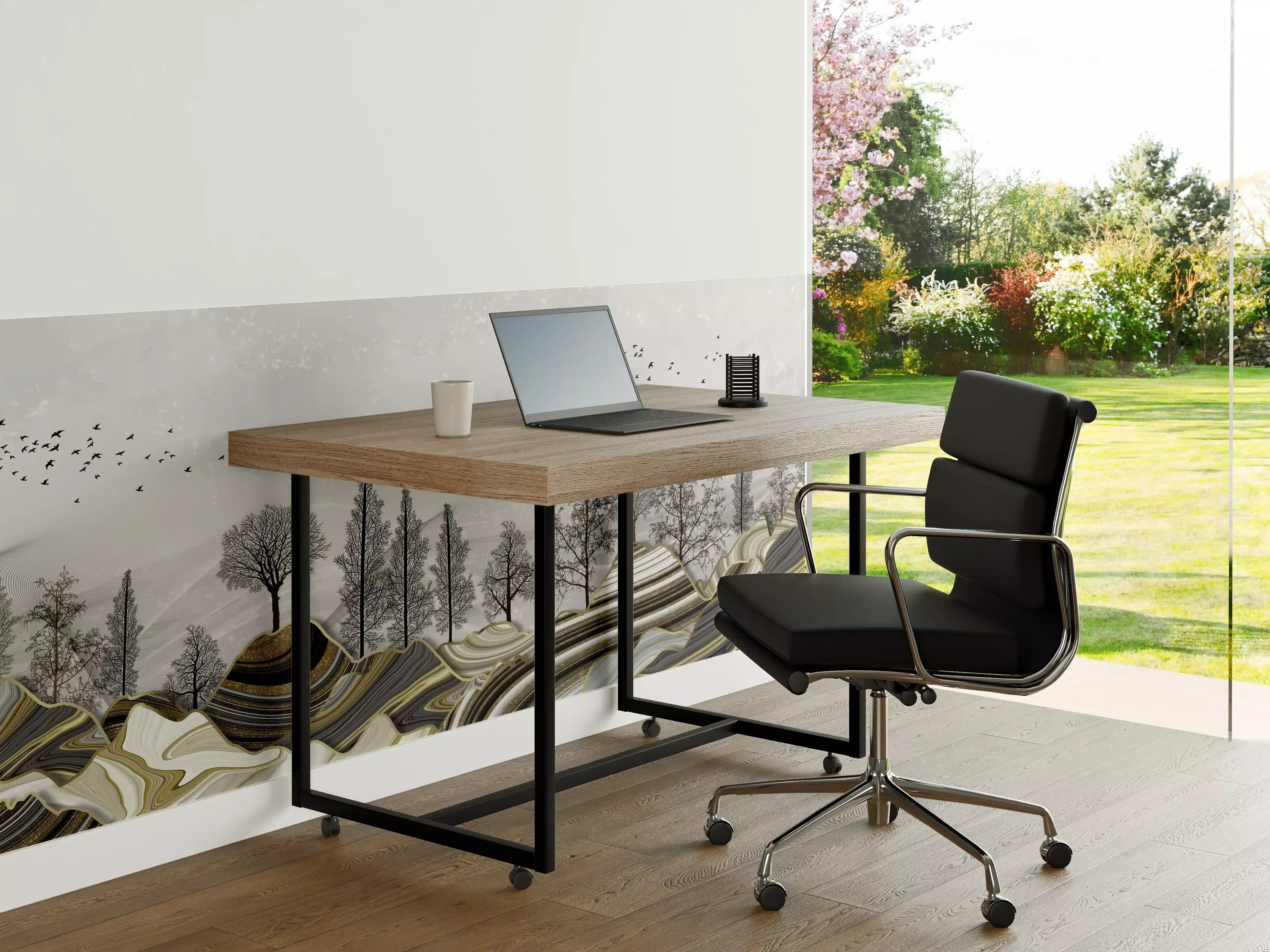 Büro Wandgestaltung - Abstrakte Landschafts- Zeichnung