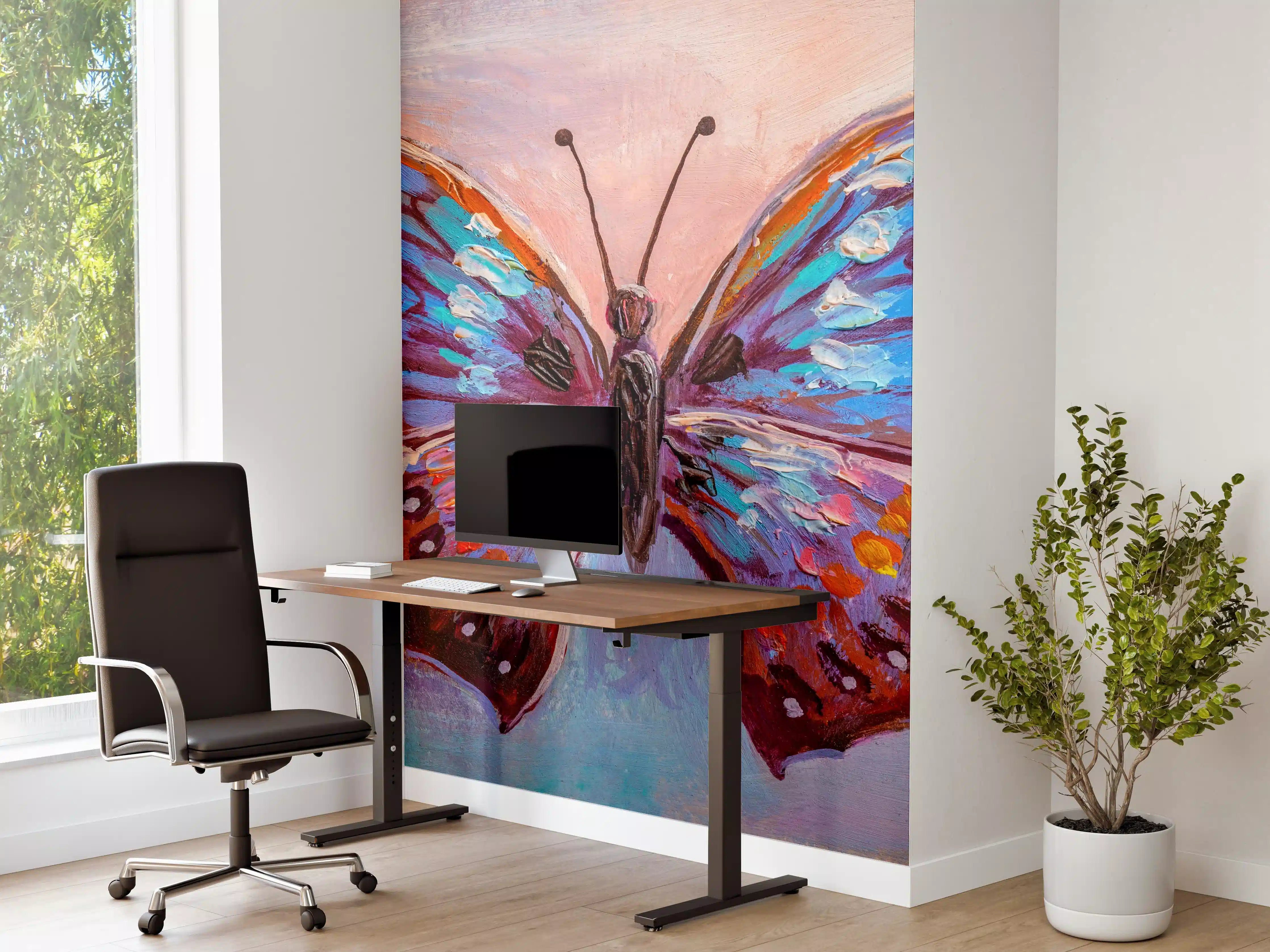 Büro Wandgestaltung - Abstrakte Malerei bunter Schmetterling