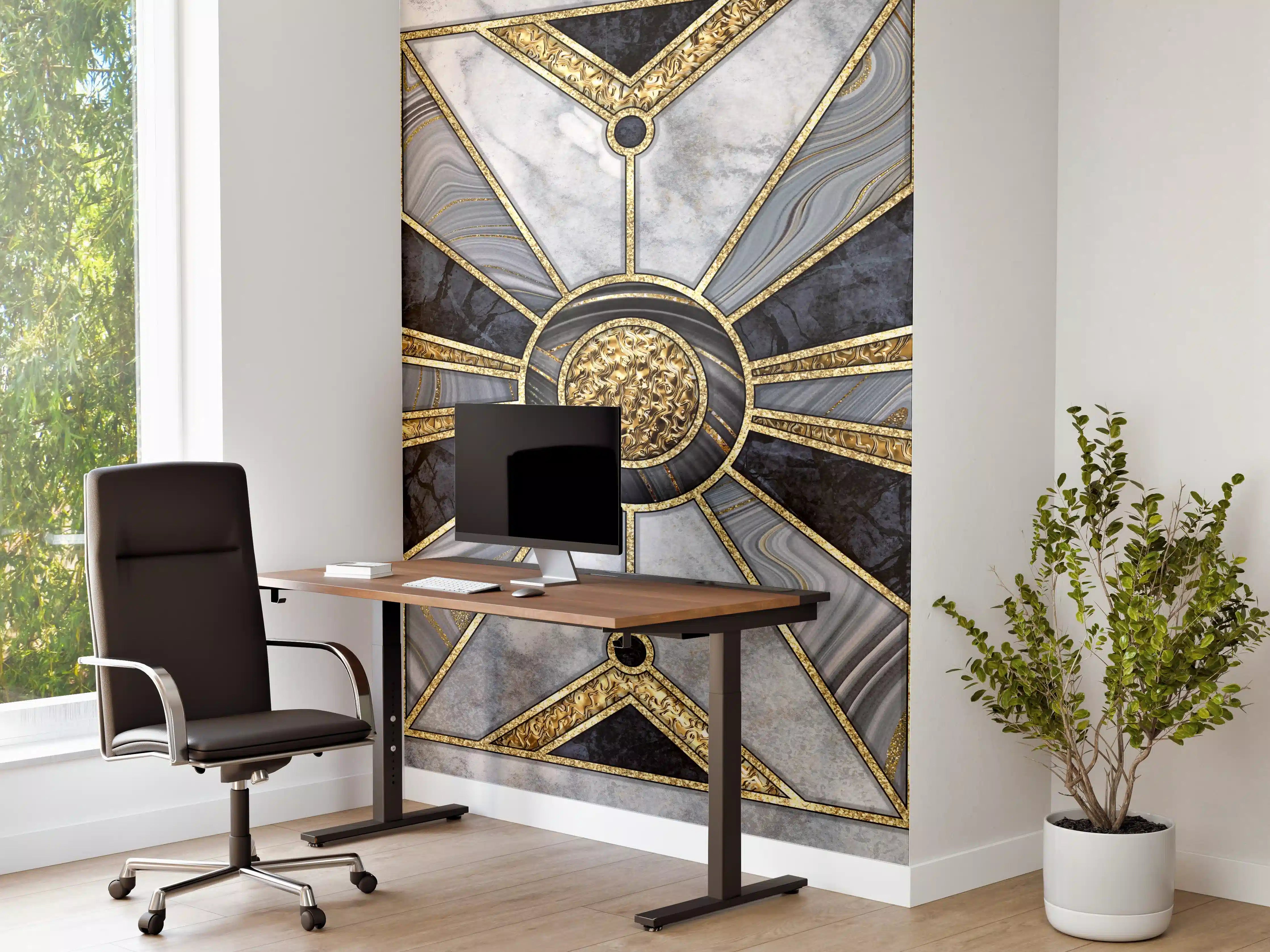 Büro Wandgestaltung - Abstrakte Marmor-Mosaik Wandfliesen