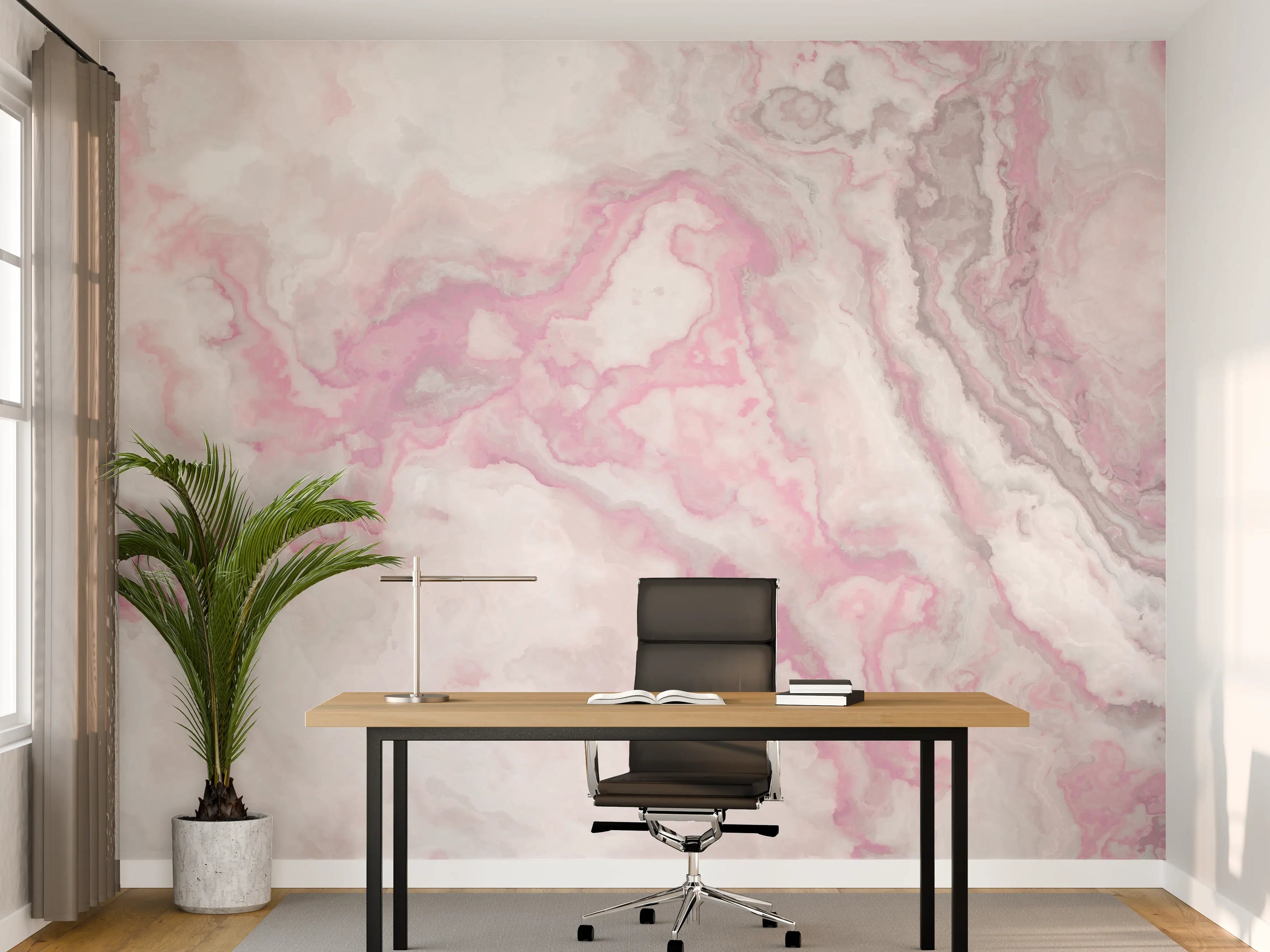 Büro Wandgestaltung - Abstrakte Marmor Struktur - Aquarelldarstellung