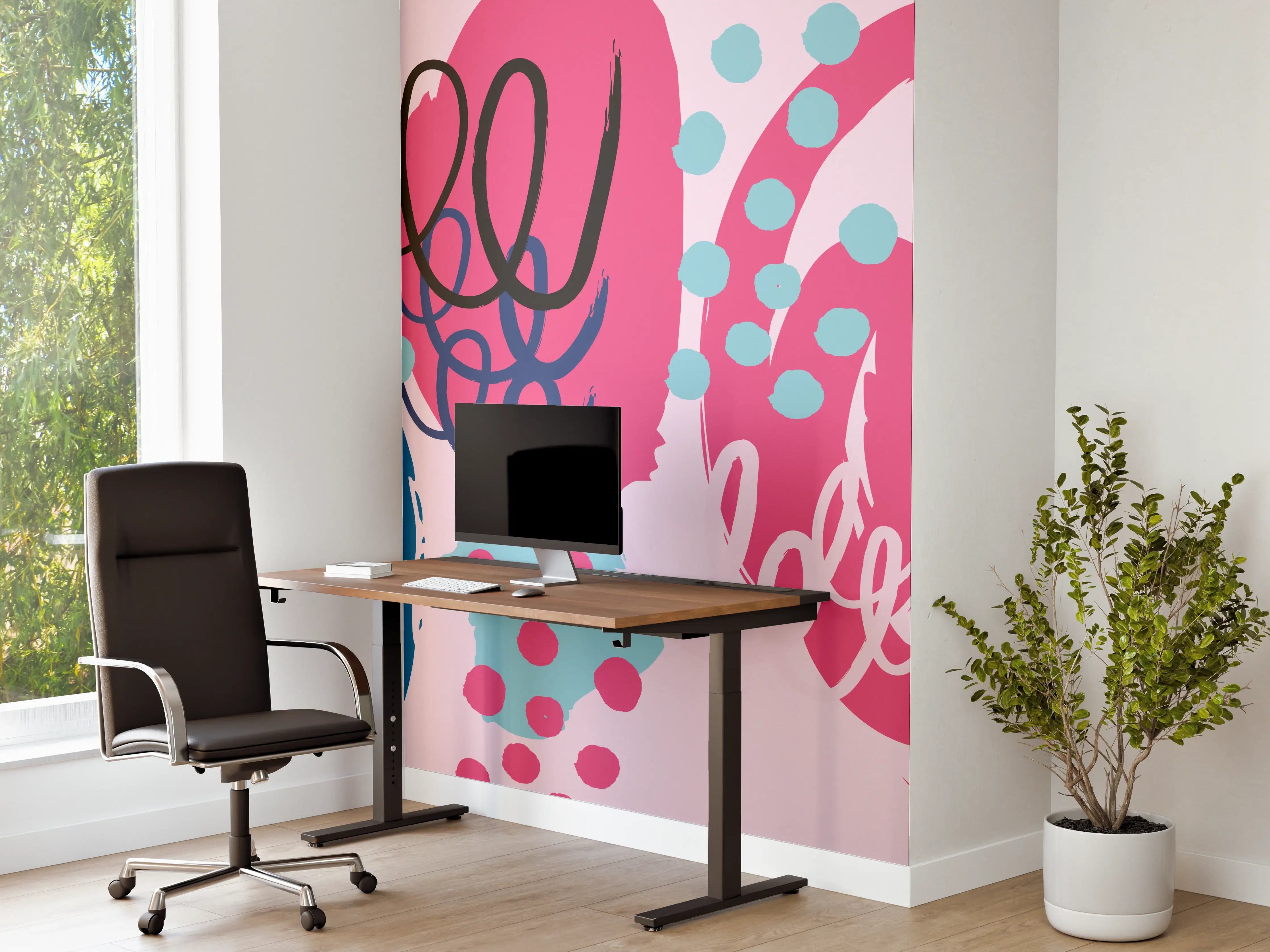 Büro Wandgestaltung - Abstrakte Muster Collage Bunt