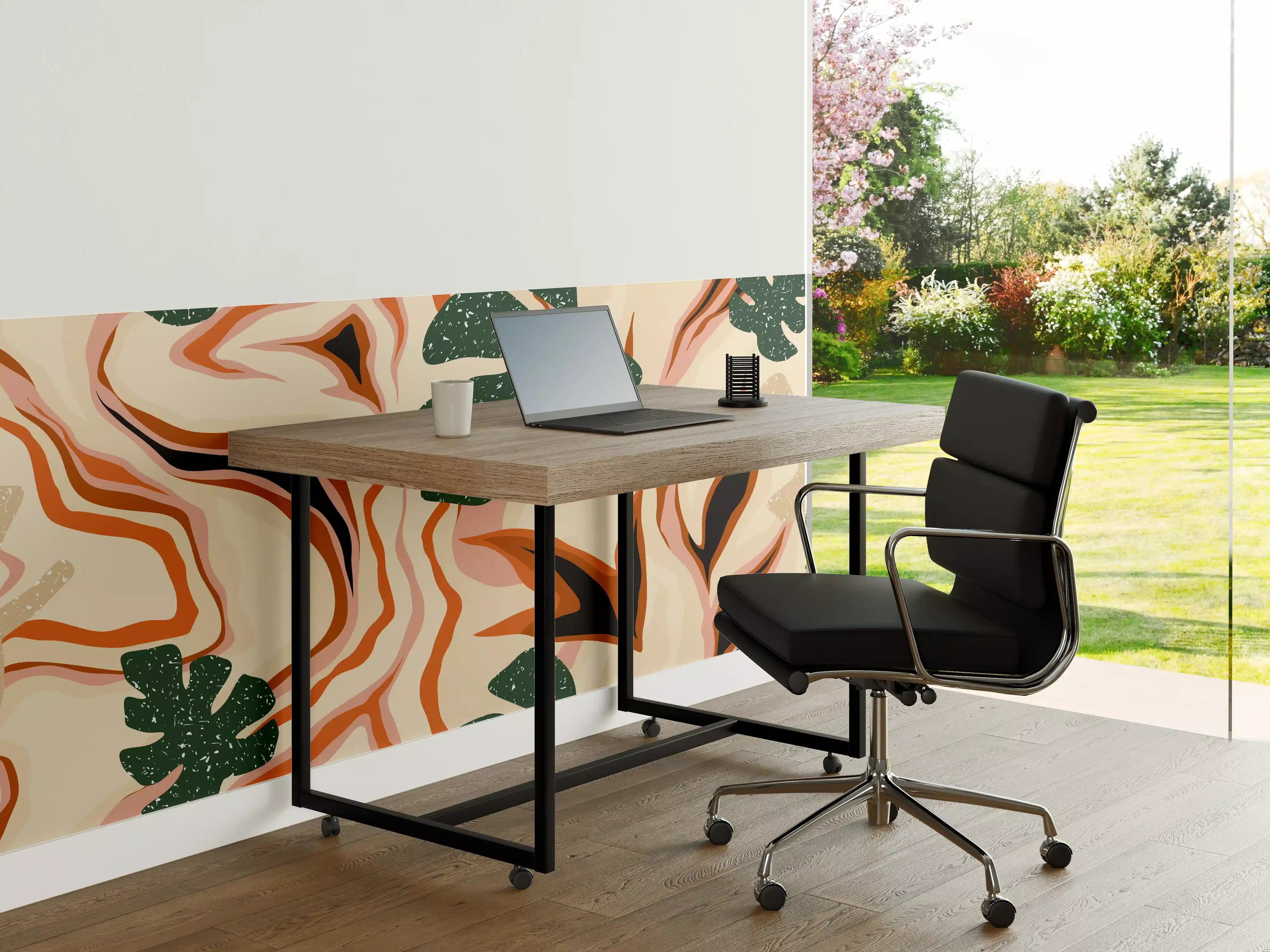 Büro Wandgestaltung - Abstrakte Natur-Designs mit warmen Erdtönen