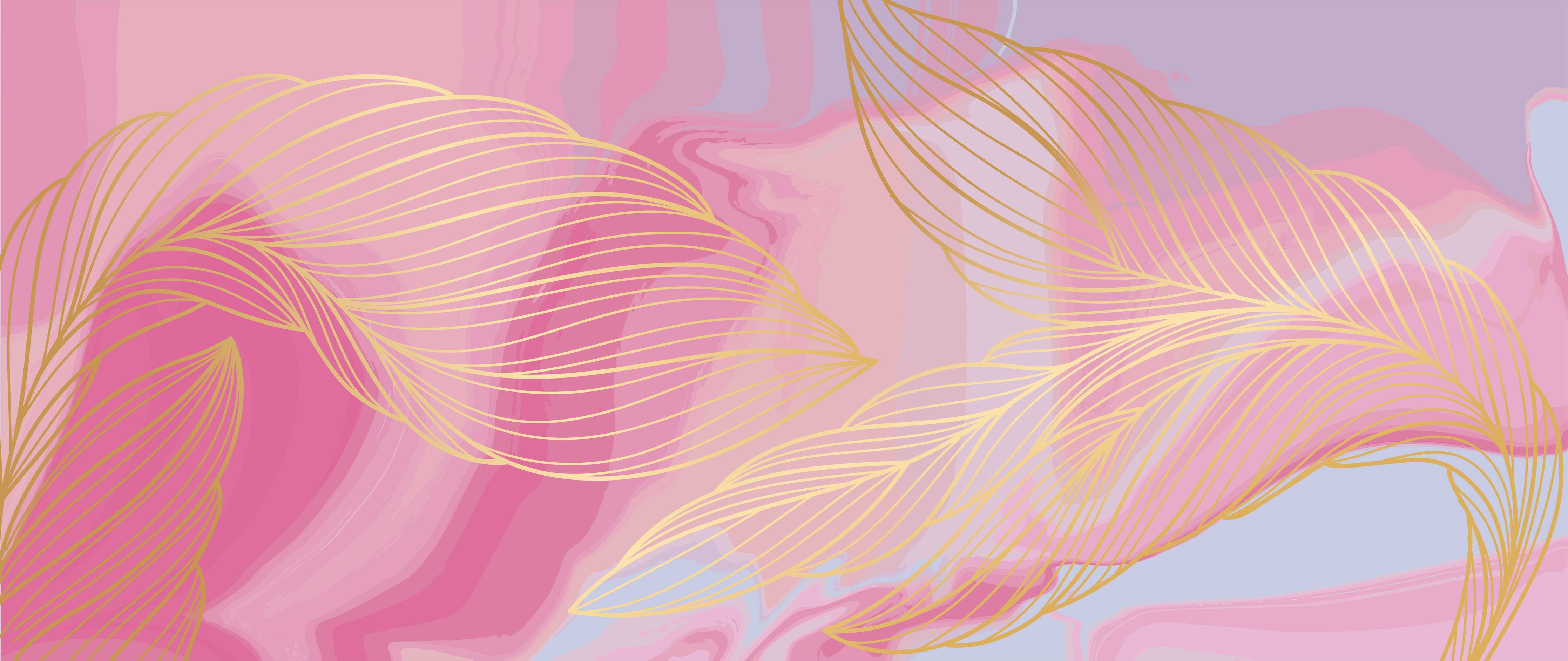 Büro Wandgestaltung-Abstrakte Rosa Wellen Kunst