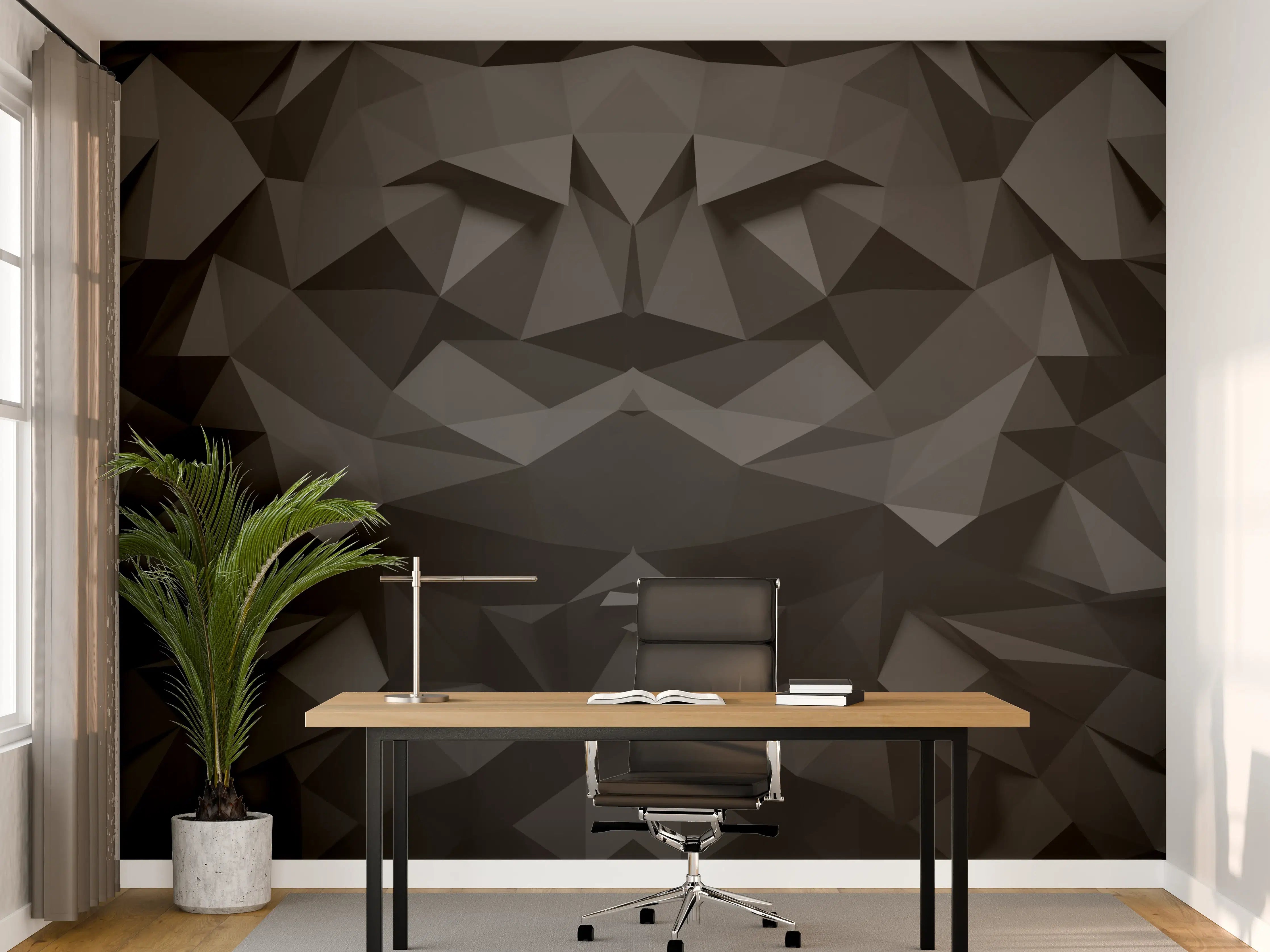 Büro Wandgestaltung - Abstrakte Schwarz-Weiß-Grafik