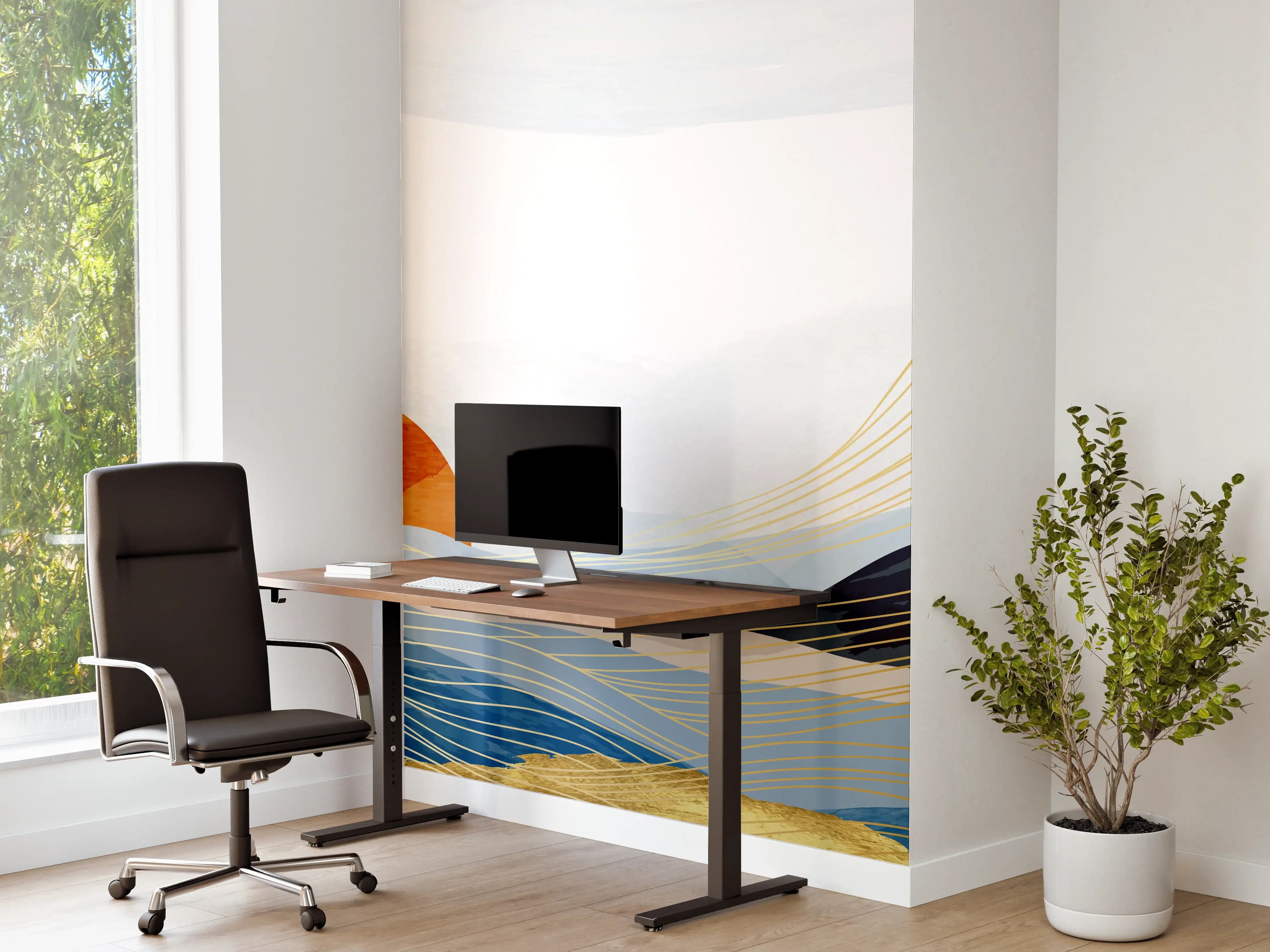 Büro Wandgestaltung - Abstrakte Sonnenlandschaft