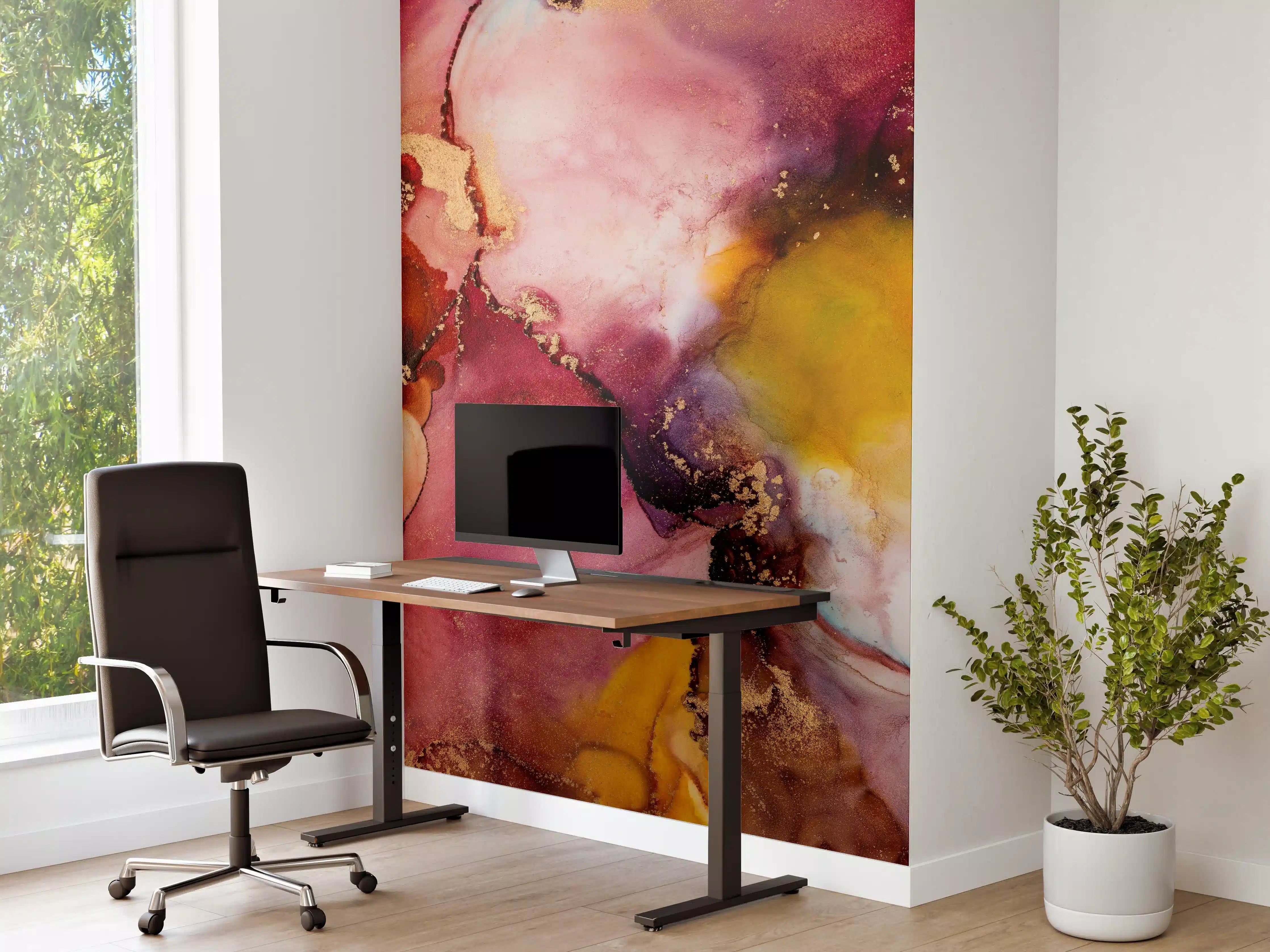 Büro Wandgestaltung - Abstrakte Tintentextur - Flüssigkunst
