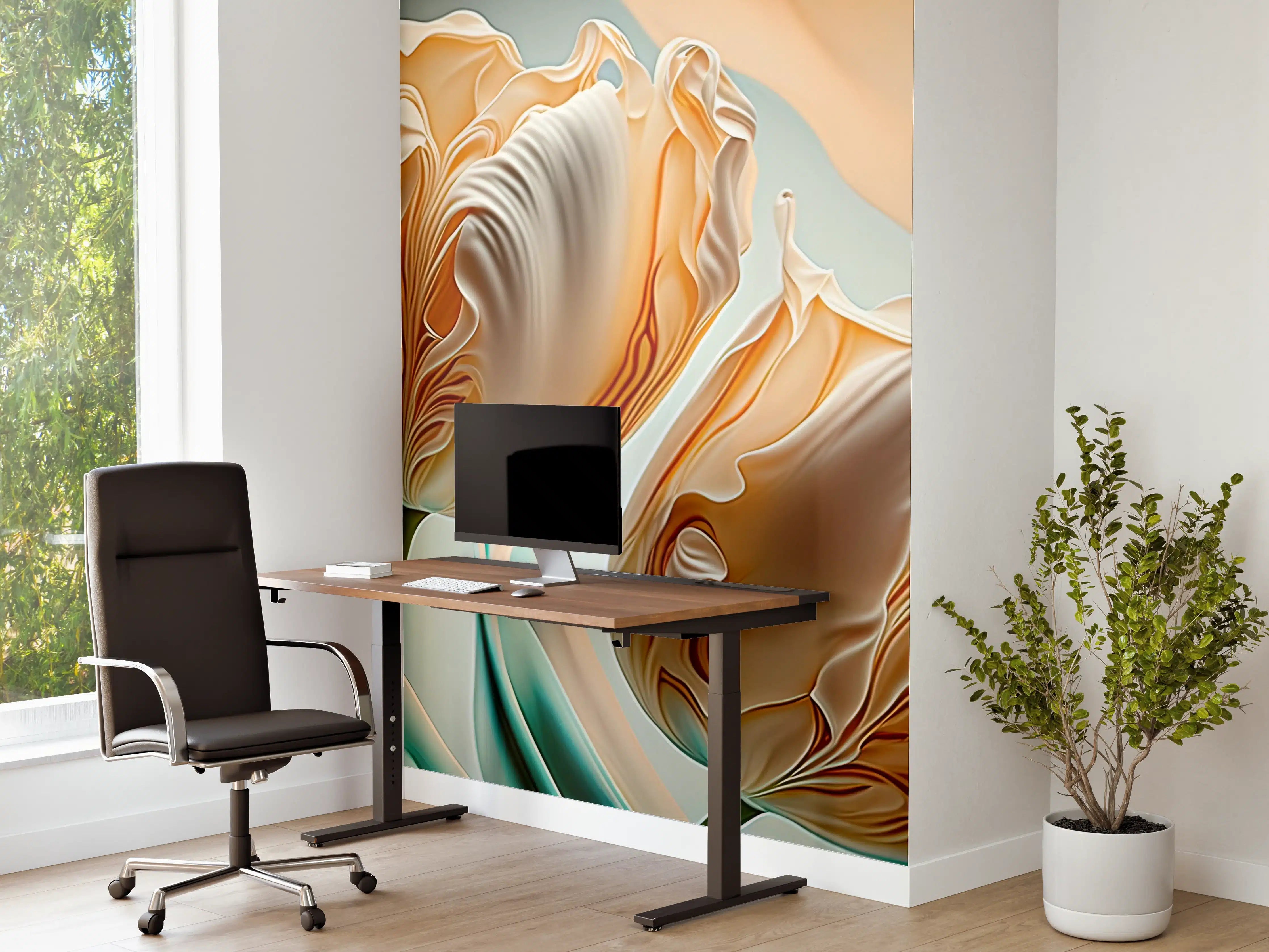 Büro Wandgestaltung - Abstrakte Tulpen Kunstwerk
