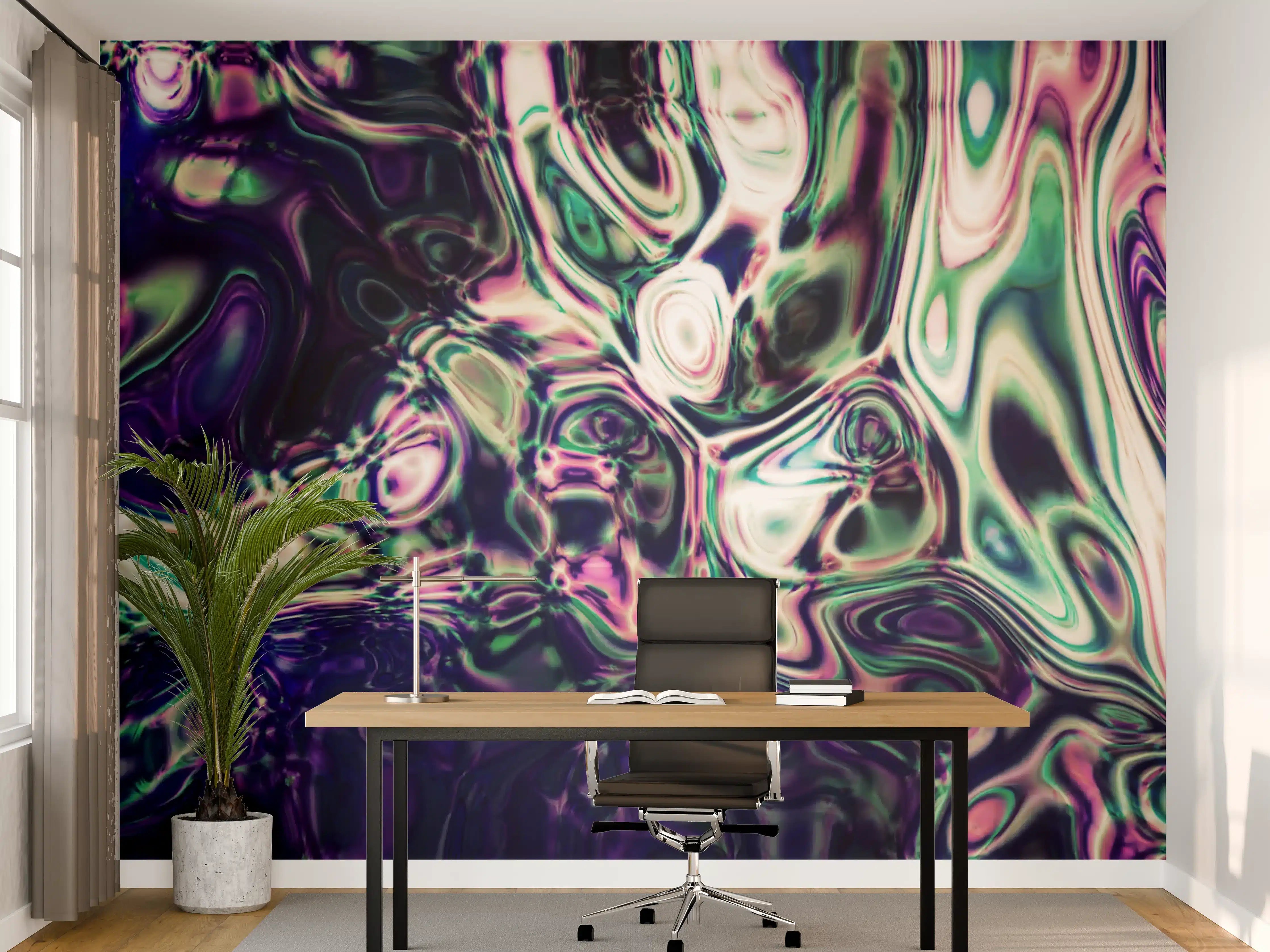 Büro Wandgestaltung - Abstrakte bunte Acrylfarbe