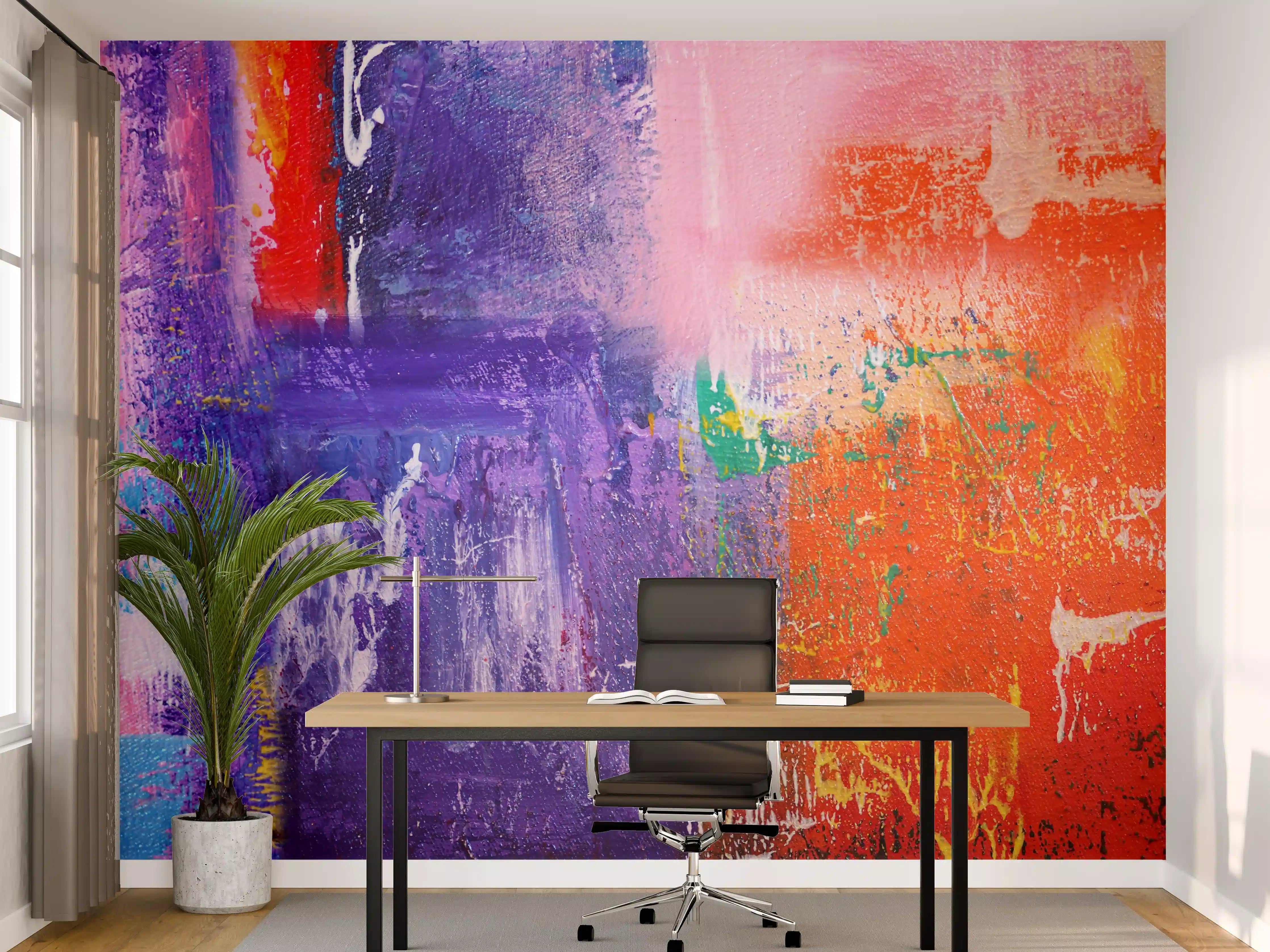 Büro Wandgestaltung - Abstrakte bunte Farbenspiele