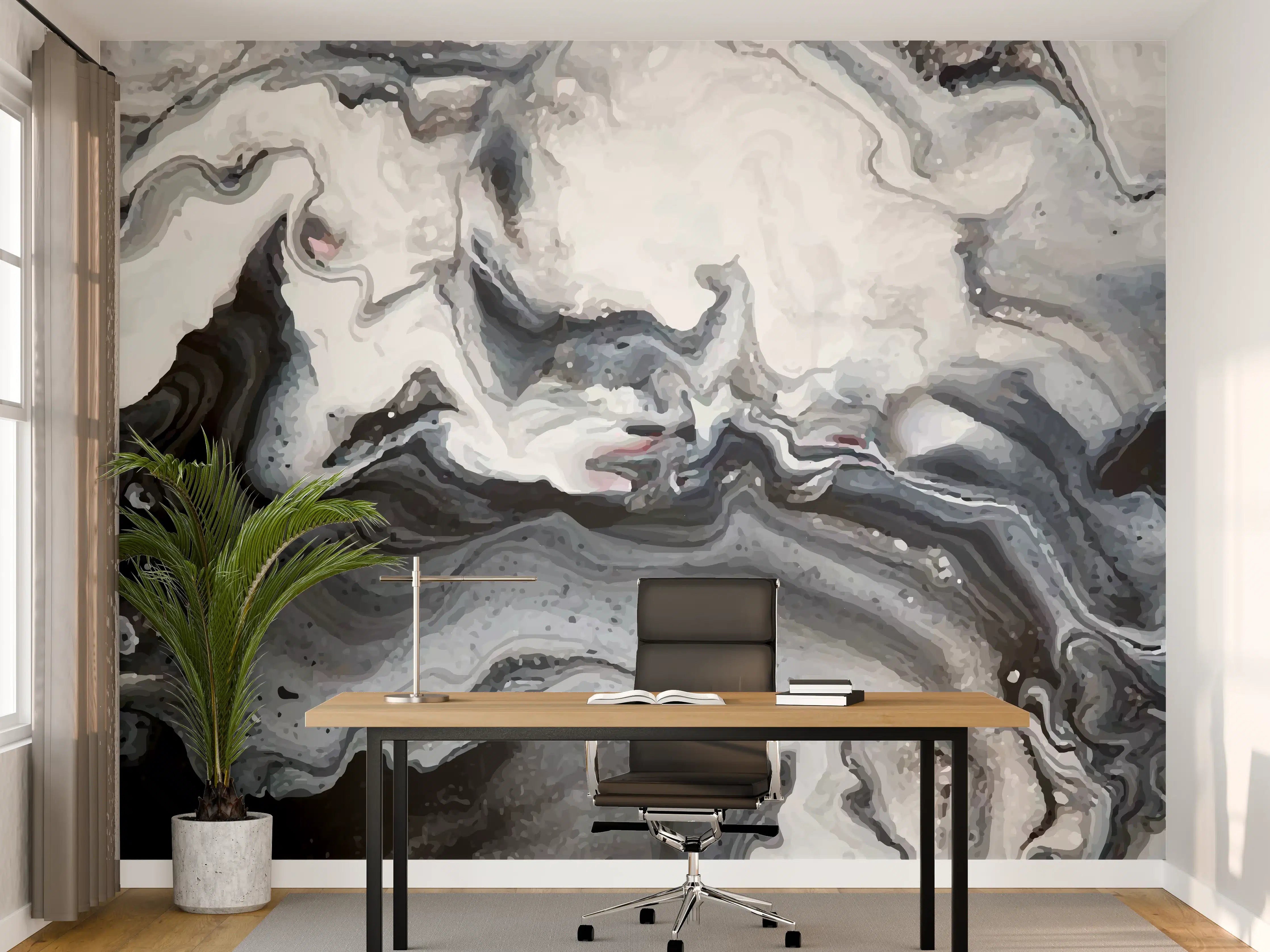 Büro Wandgestaltung - Abstrakter Marmor