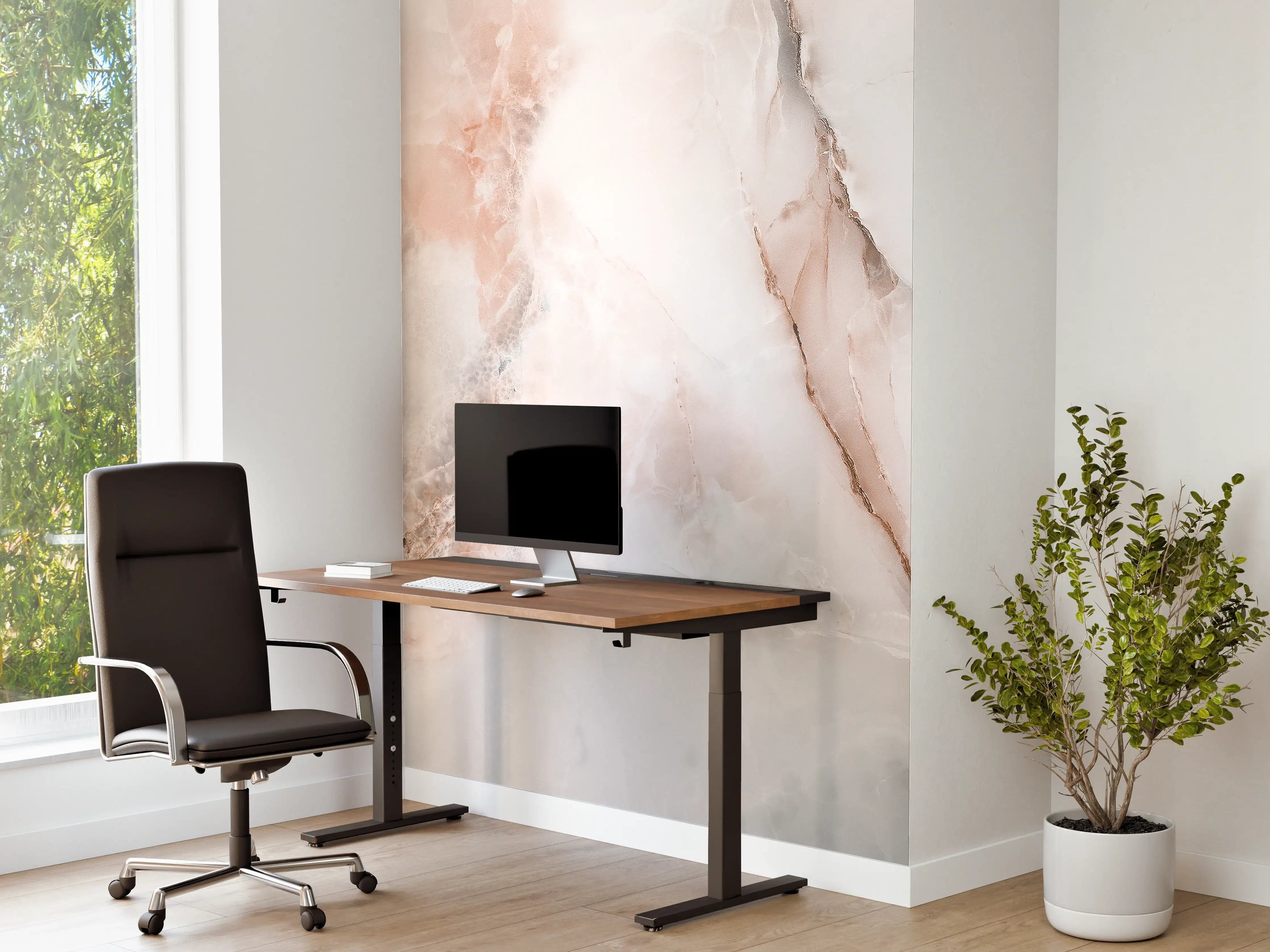 Büro Wandgestaltung - Abstrakter Marmor mit Rot-Grauen Naturfarben