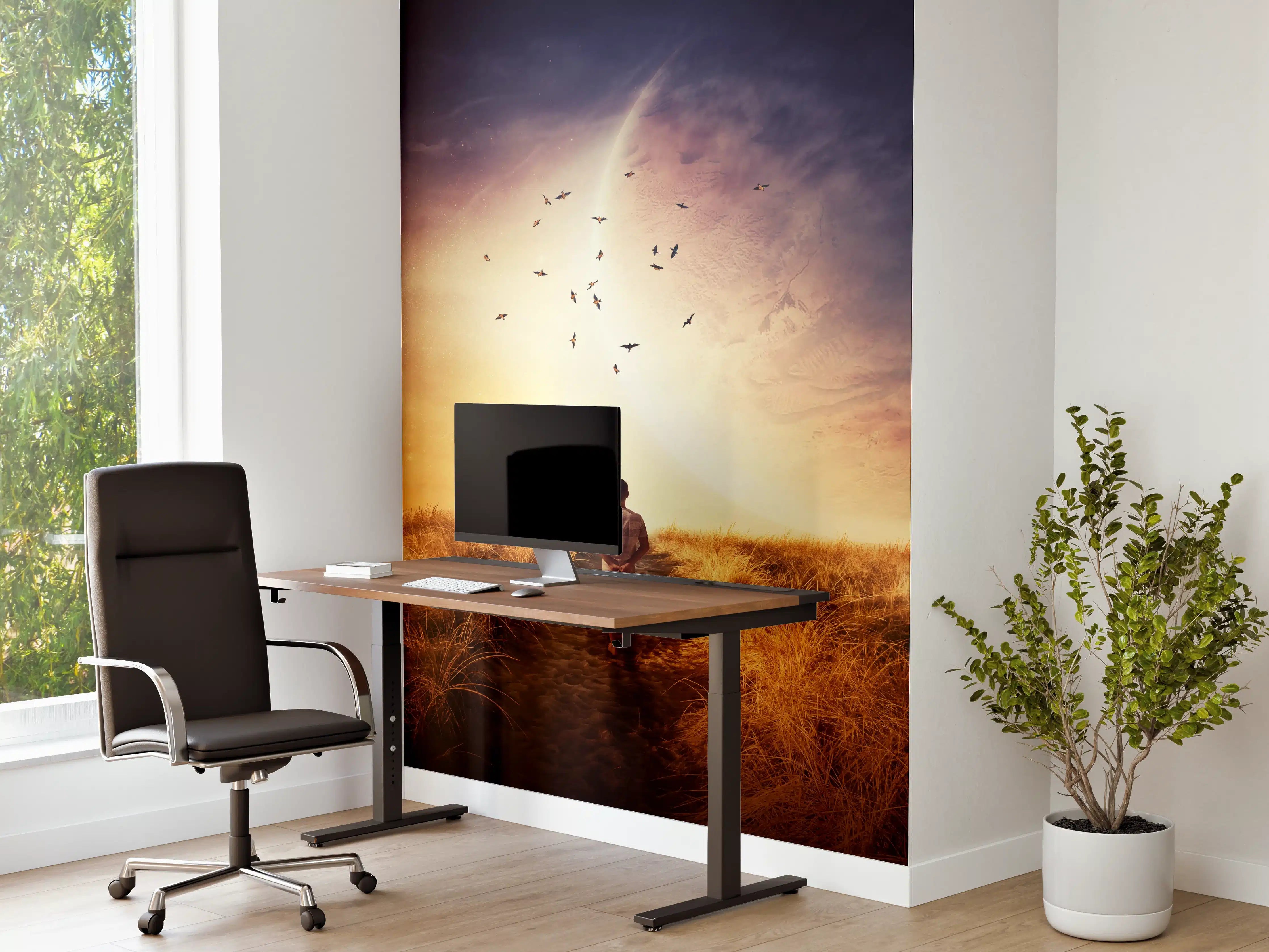Büro Wandgestaltung - Abstrakter kosmischer Ausblick