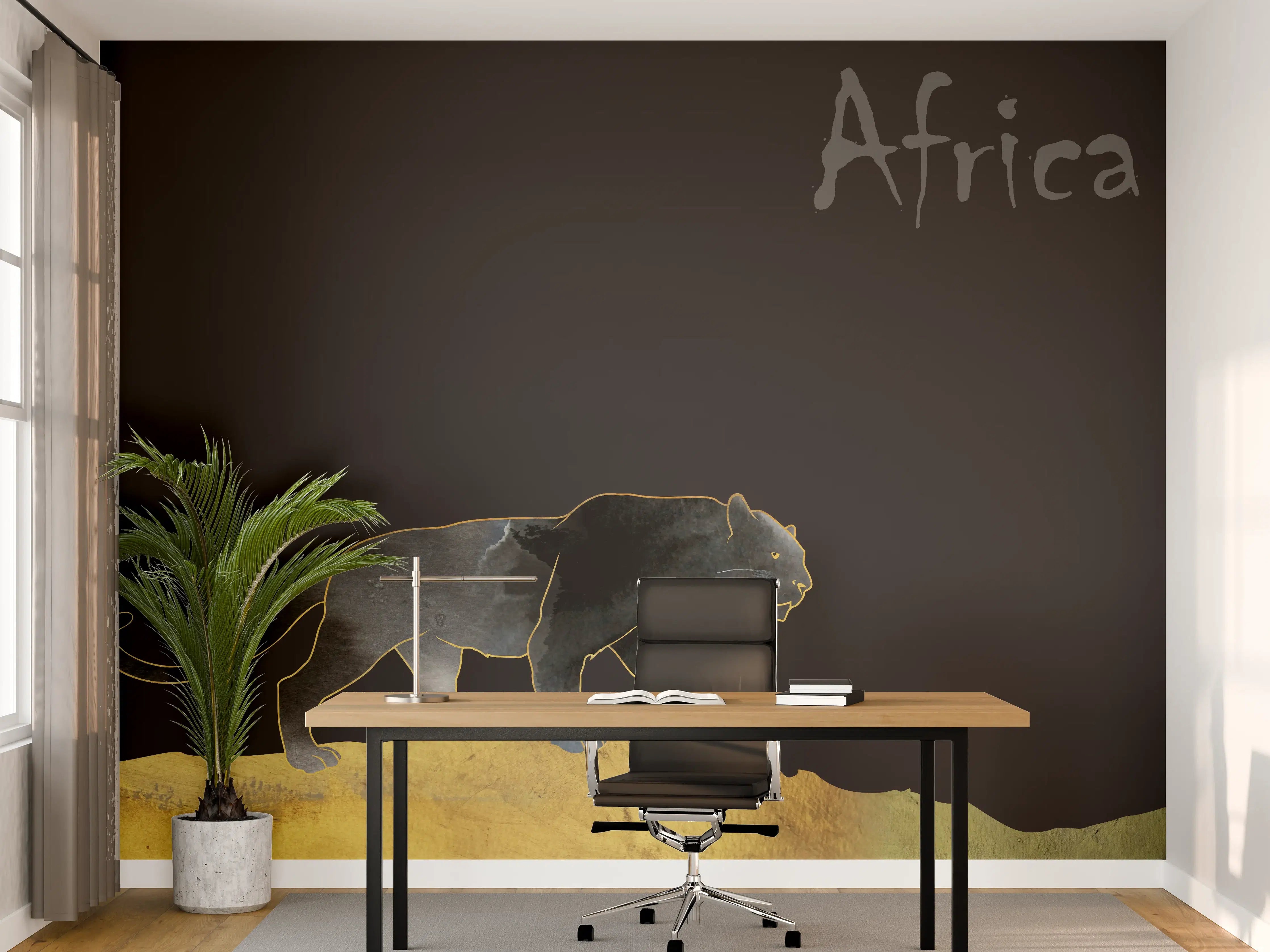 Büro Wandgestaltung - Abstrakter schwarzer Panther