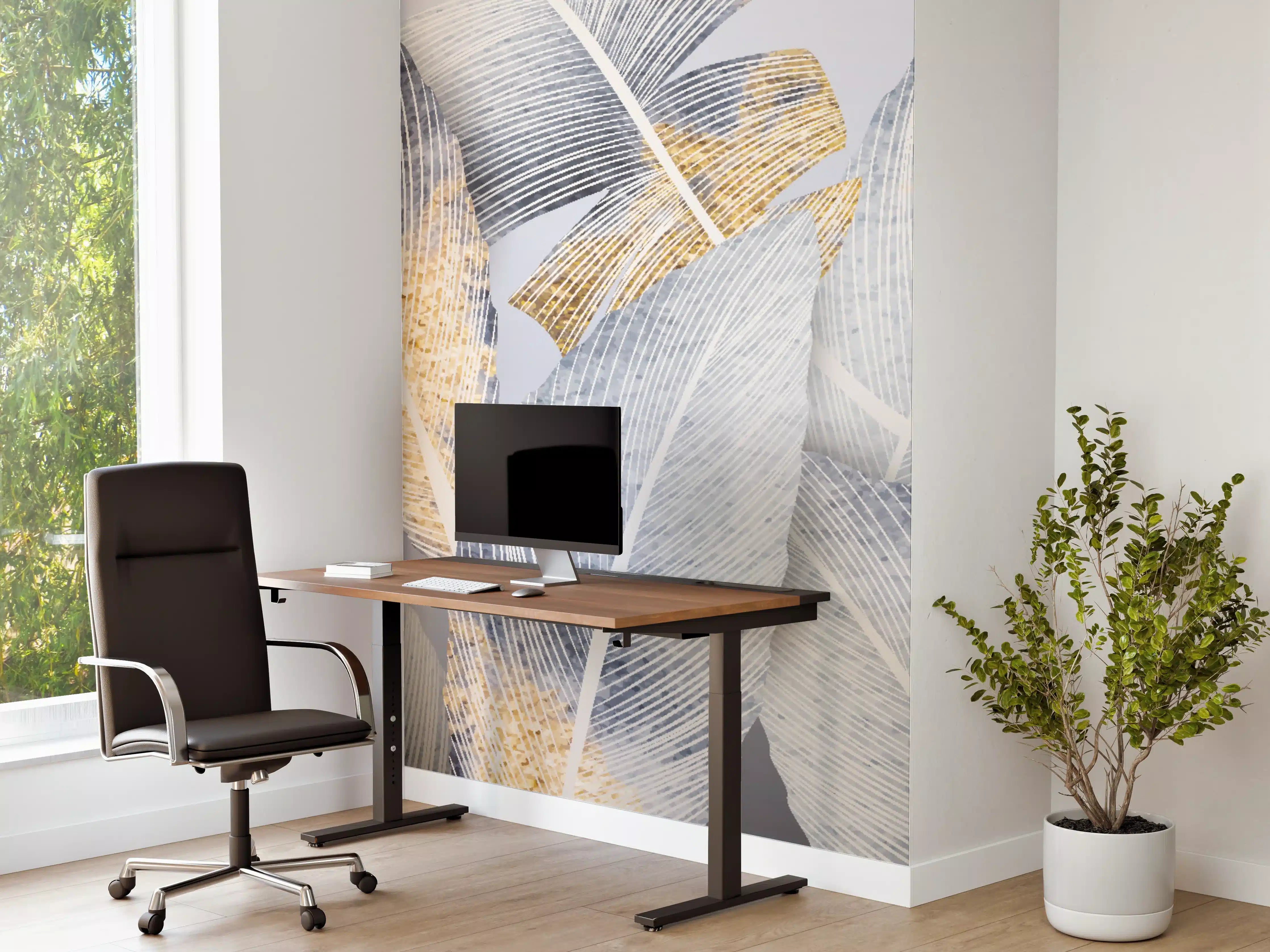 Büro Wandgestaltung - Abstraktes Blattgold-Design