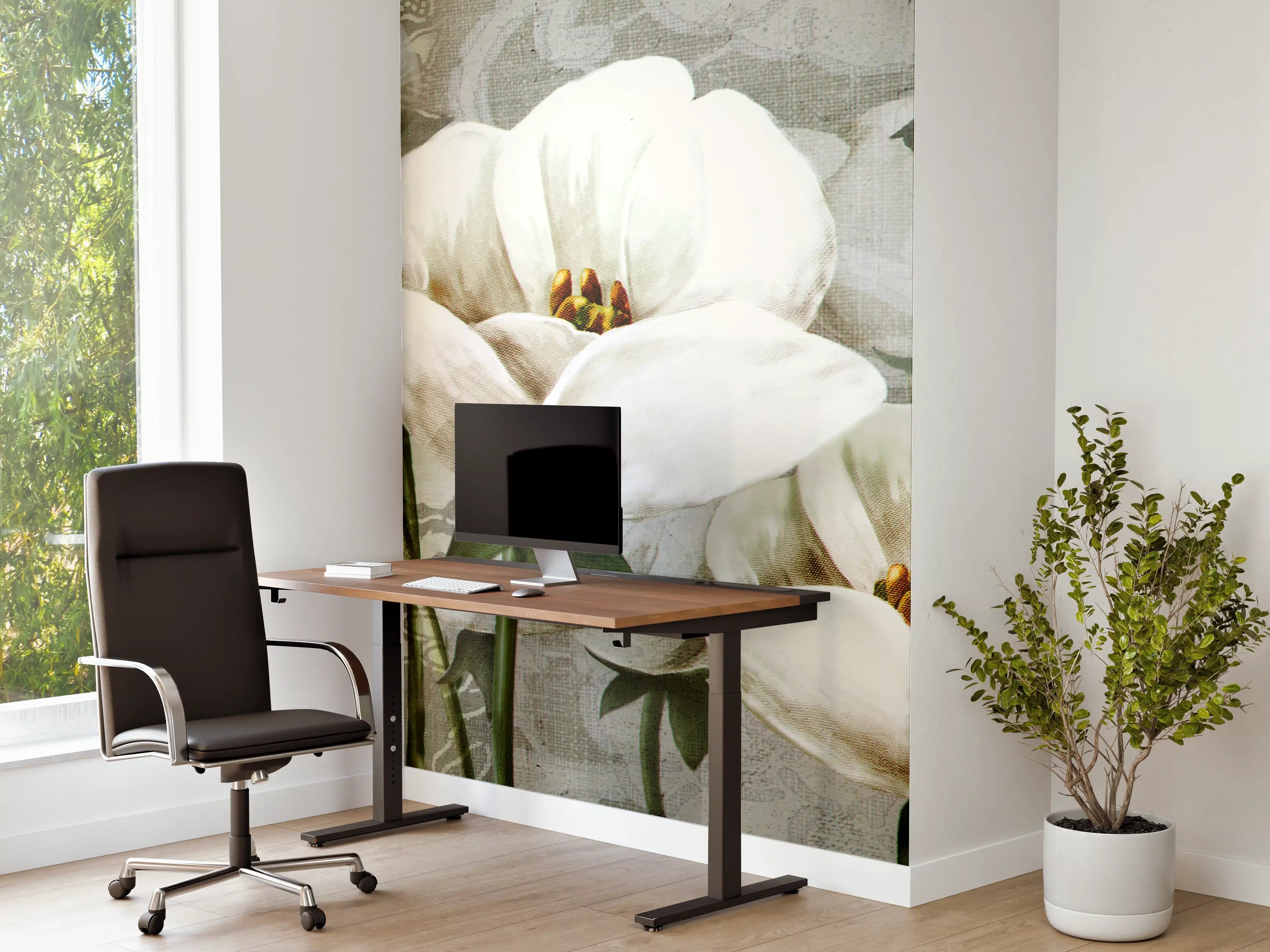 Büro Wandgestaltung - Abstraktes Blumen Tapetendesign