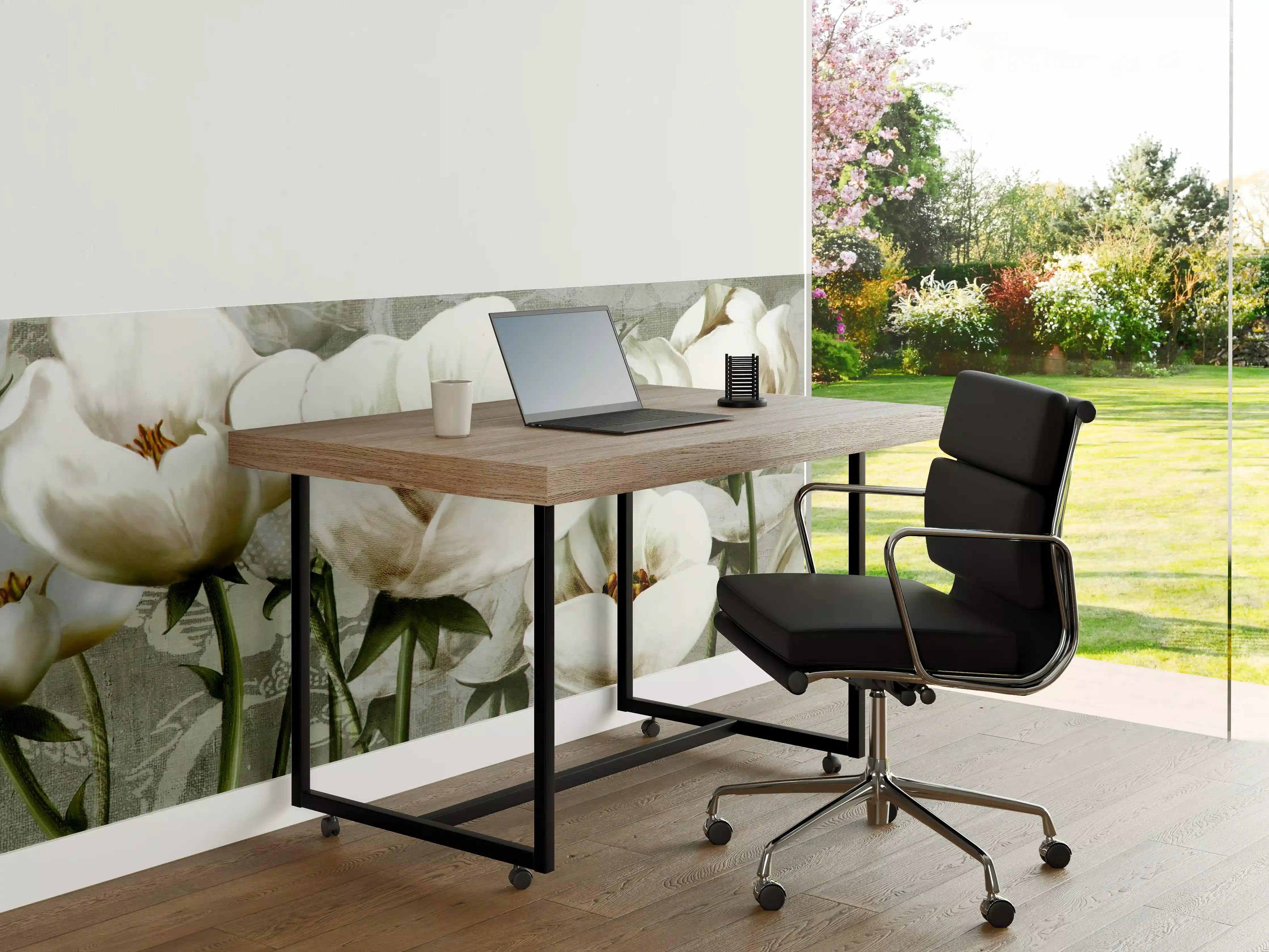 Büro Wandgestaltung - Abstraktes Blumen Tapetendesign